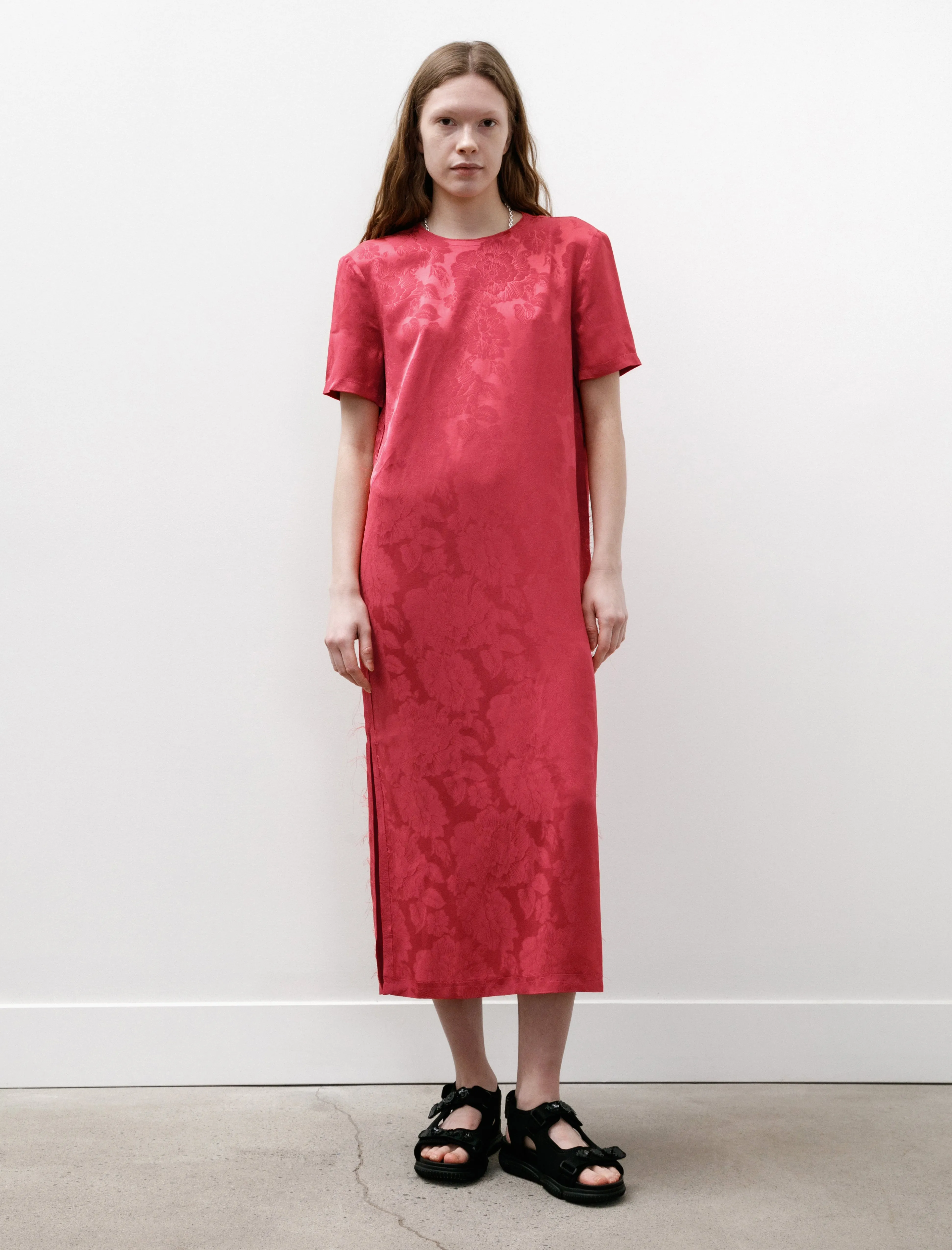 Sun Protection Fabric Sporty Dress Floral Split Dress Pink