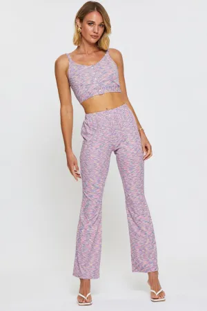 Reinforced Pockets Multi Flare Pants Elastic Waist