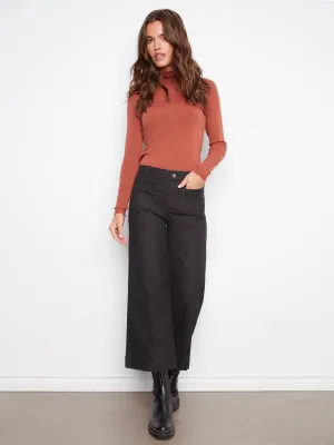 Printed Patch Pocket Flare Pants - Leopard Brunch Outfit Trend Setter Effortless Layer