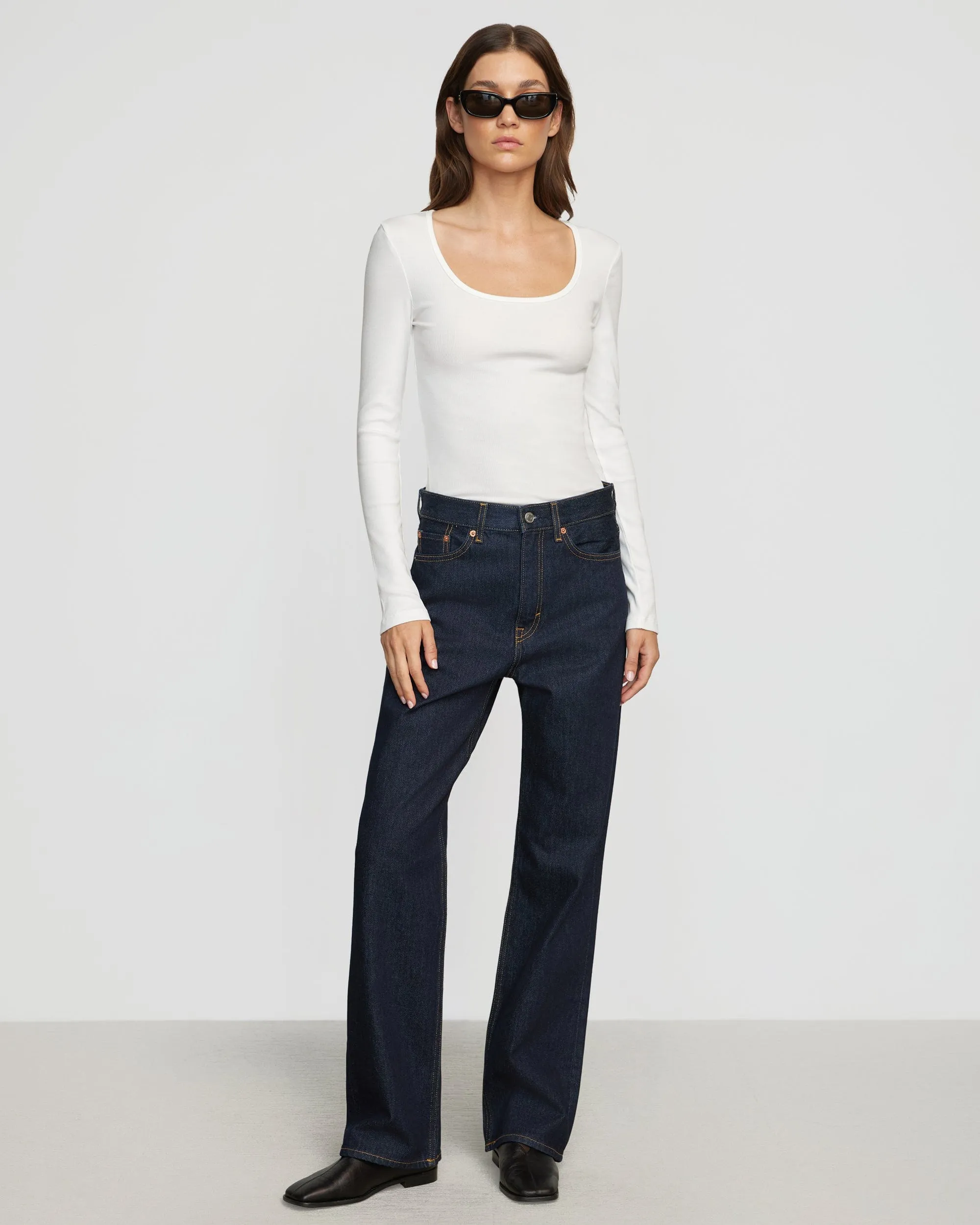 Rosa Ribbed Scoop-Neck Semi-Sheer Tee All-Season Comfort Wear Urban Trend