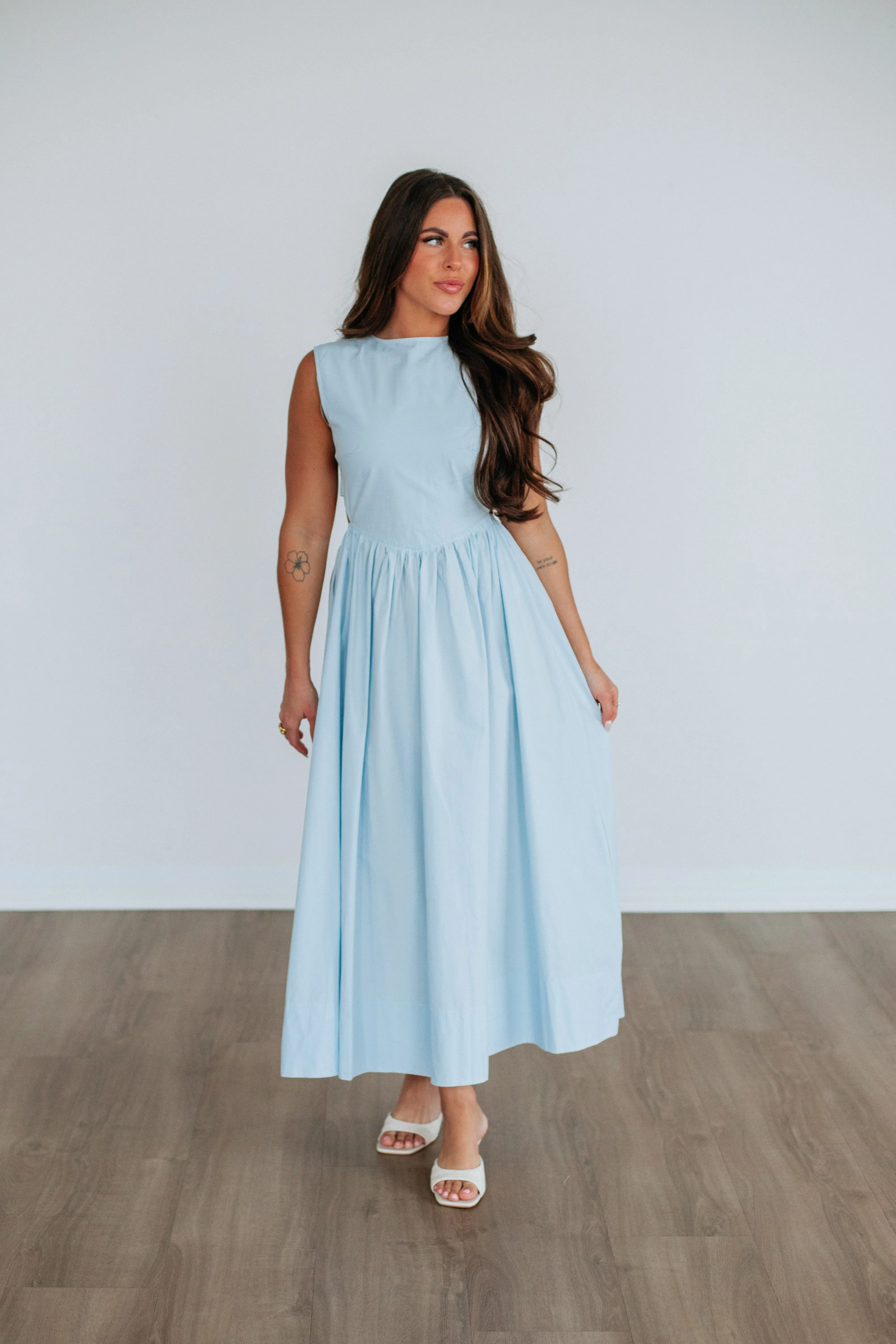 Chambray Light Rock Shore Alicyn Dress - Powder Blue