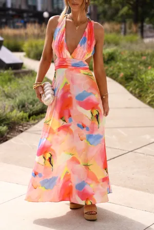 Open Your Eyes Dress wrap waist Stripe Flow