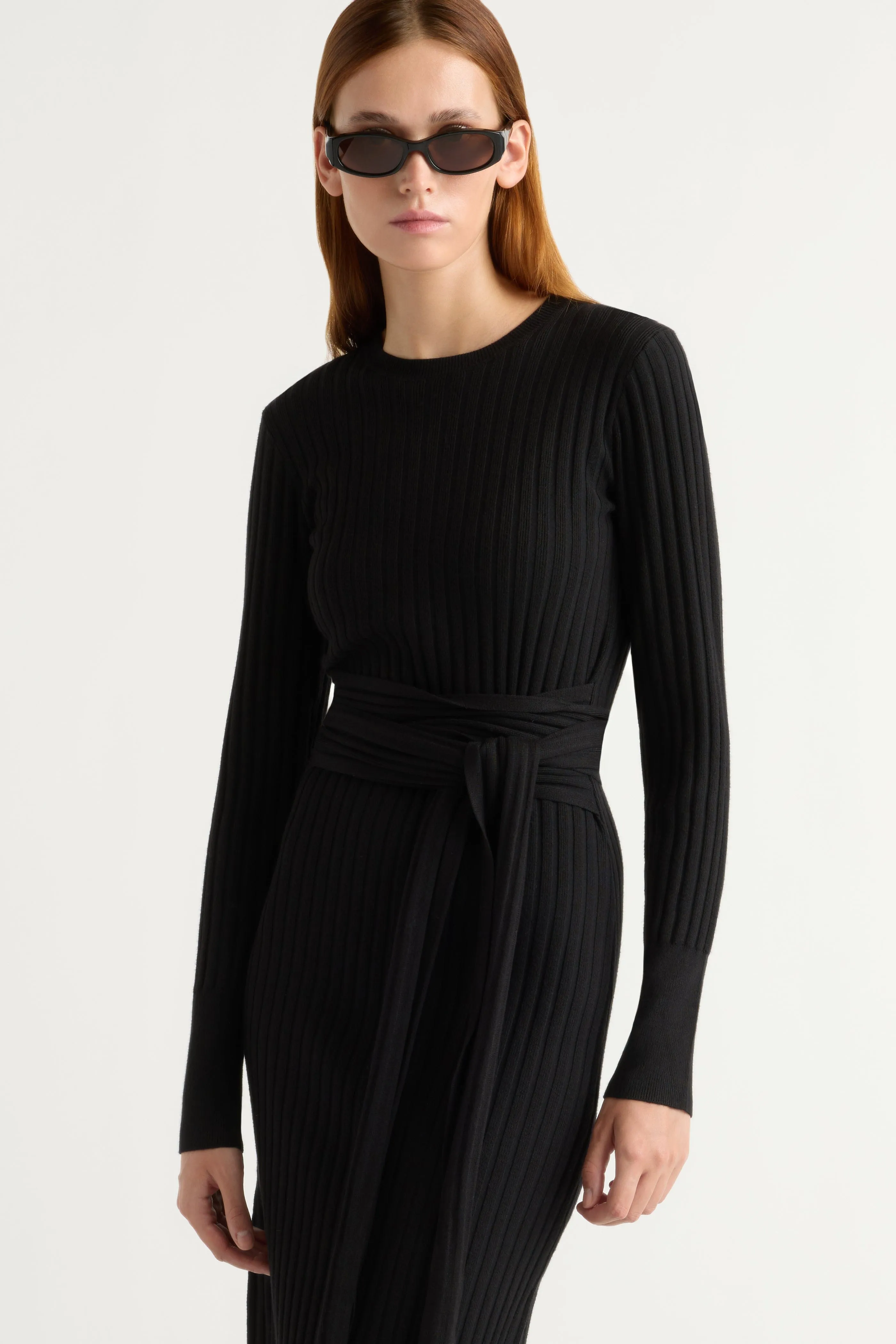 Carmen Tie-Front Ribbed Dress Water Soul Antistatic
