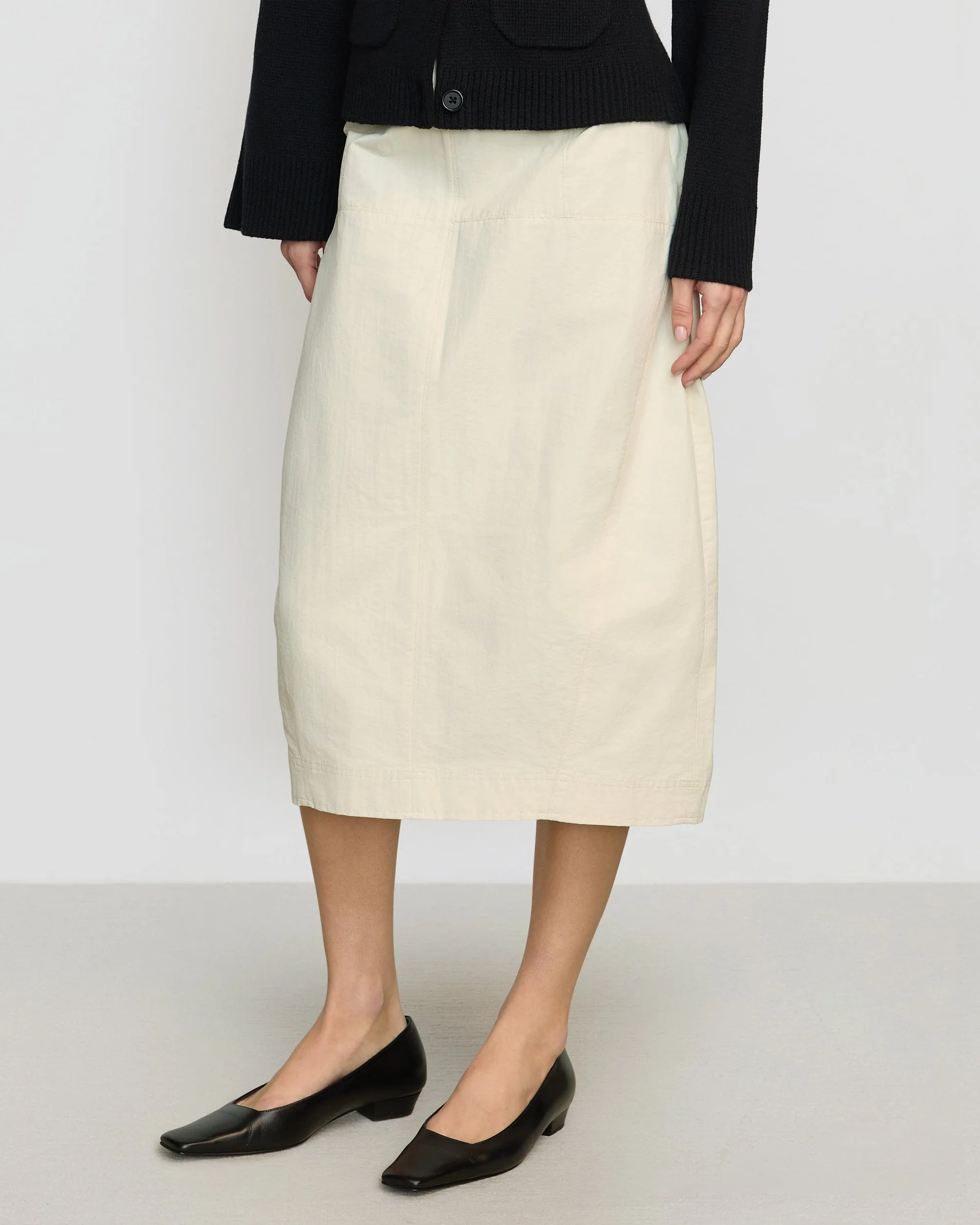 Eco Friendly Dye Classic Choice Jarmaine Back-Slit Barrel Skirt