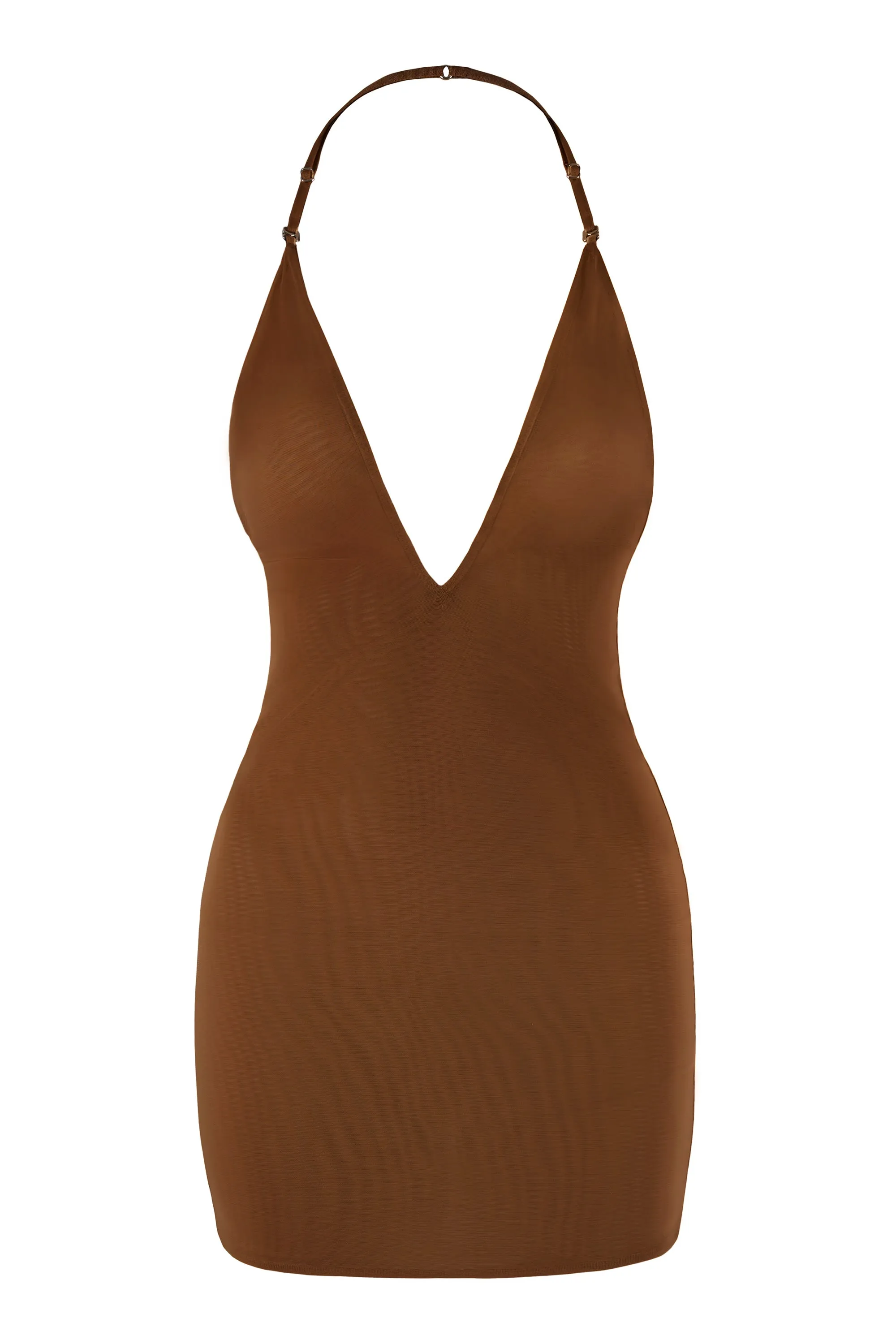 Date Ready Intimates Soft Mesh Multiway Mini Dress in Chestnut