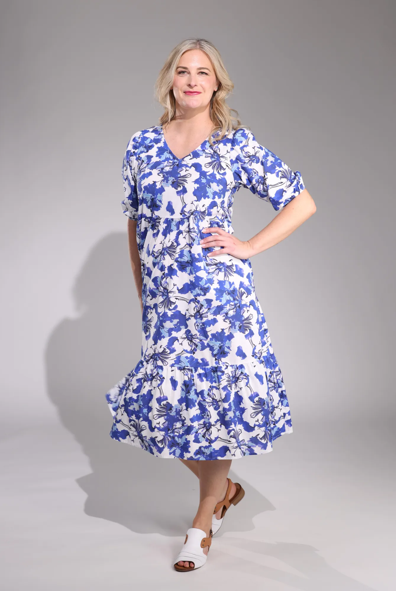 Sport Ease Midi Sundress | Blue Blooms | 6521C1