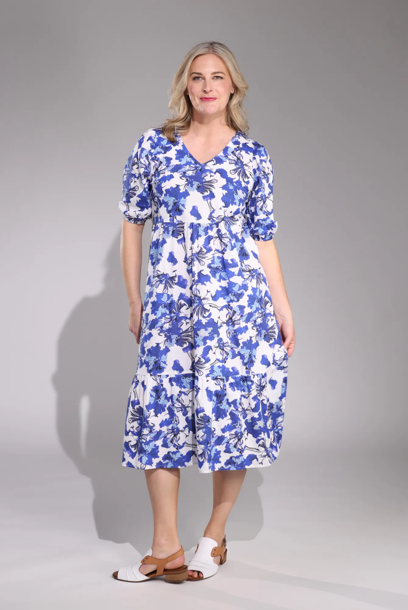 Midi Sundress | Blue Blooms | 6521C1 Bold Fashion
