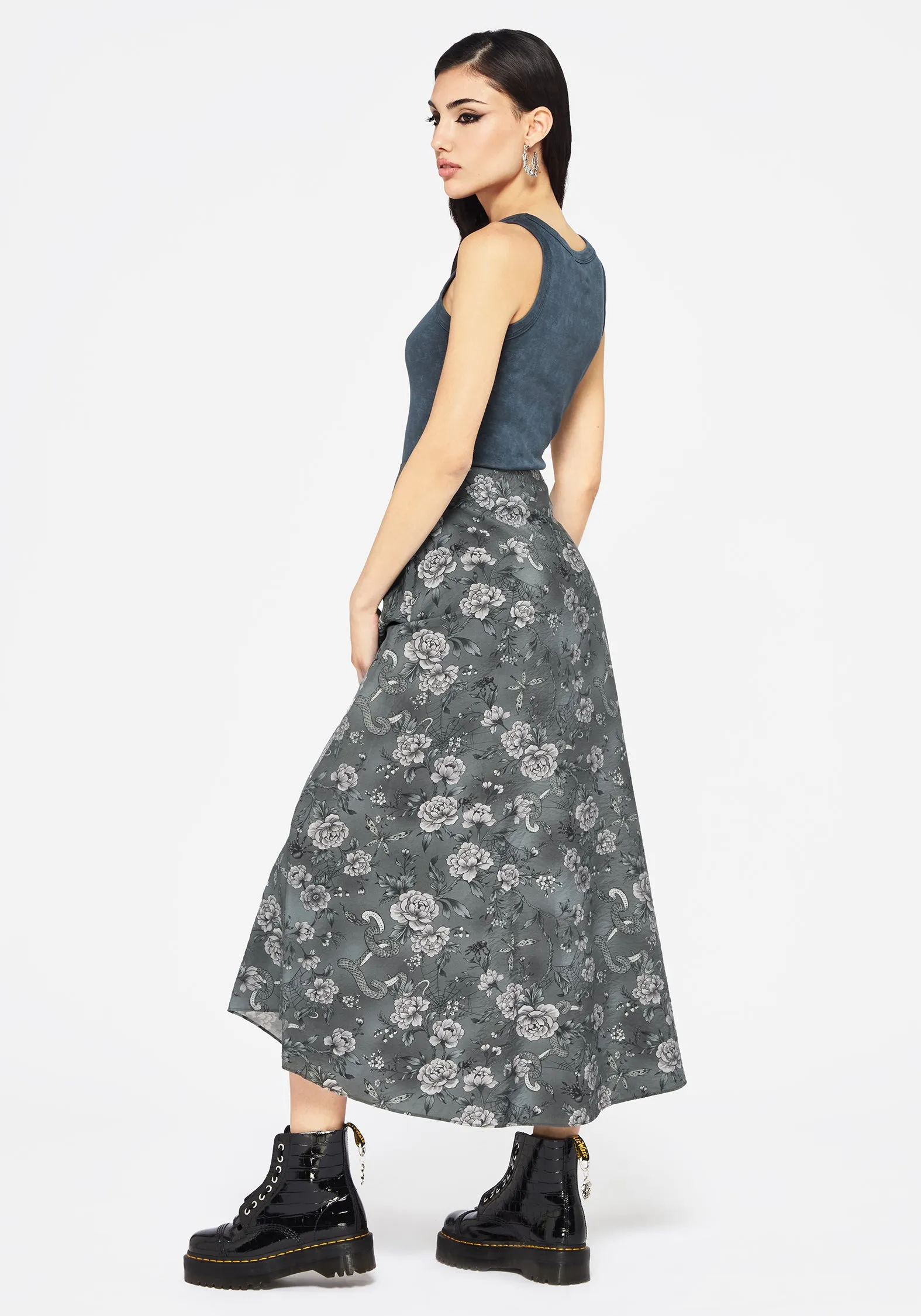 mix and match Meadow Floral Serpent Print Midaxi Skirt