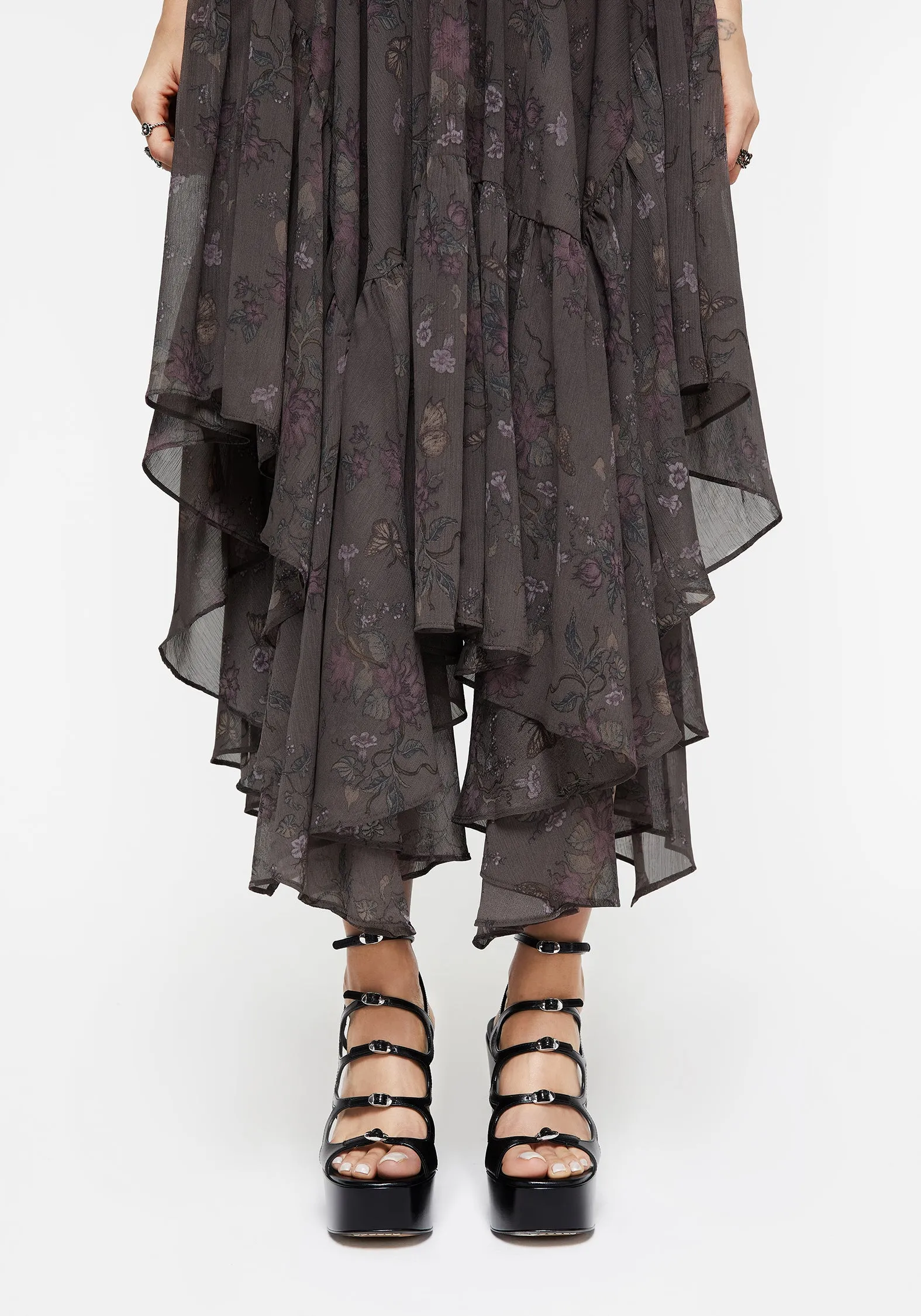 Polished Fit Arnora Chiffon Handkerchief Hem Midaxi Skirt