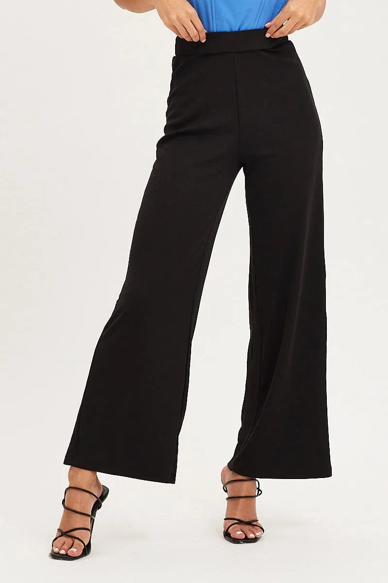 Black Flare Pants High Rise AntiPilling