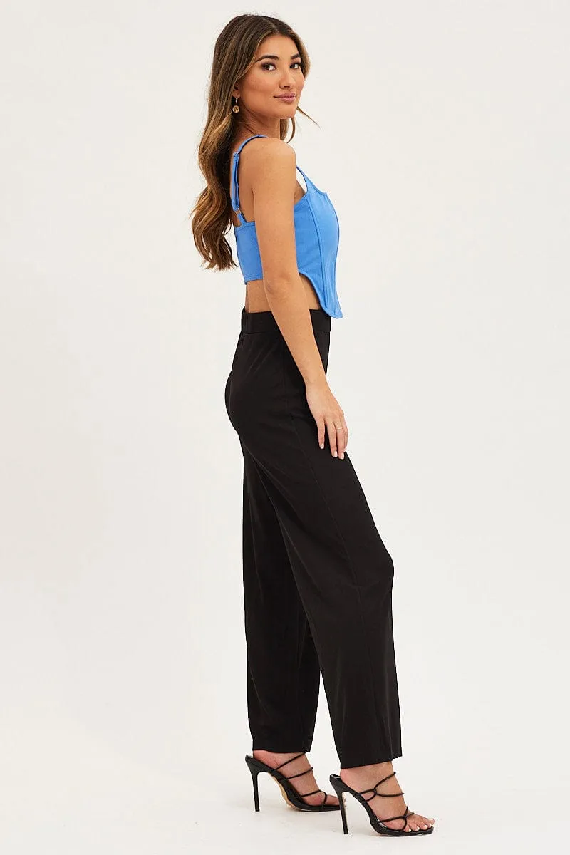 Everyday Comfort Fit Wide-leg cut Black Flare Pants High Rise