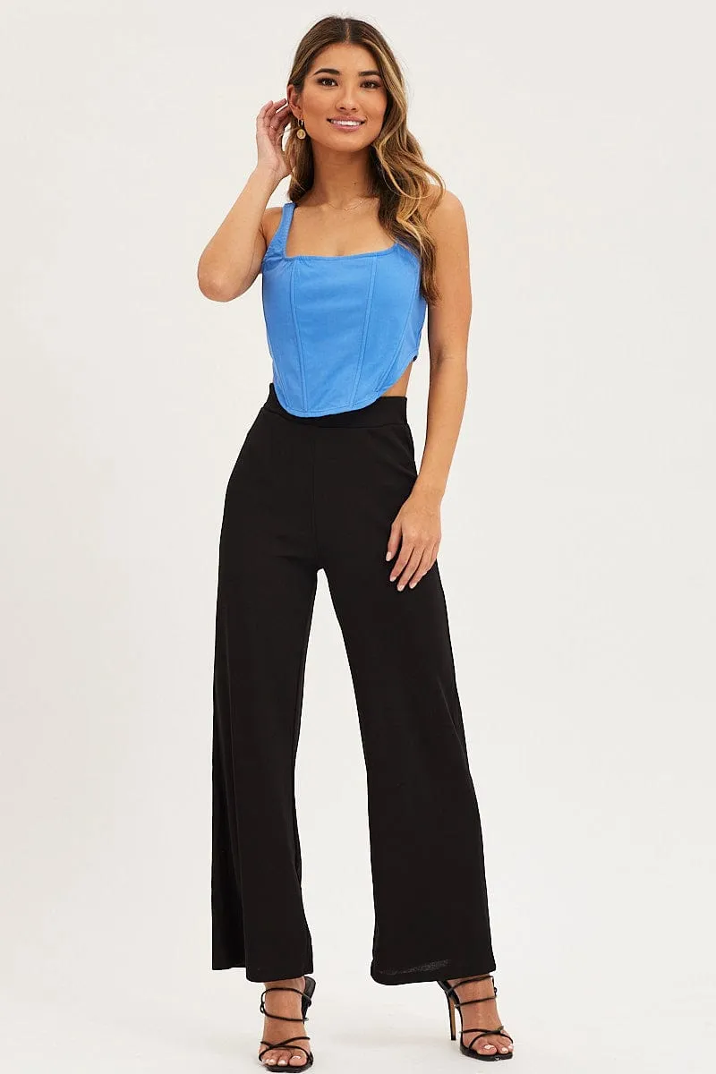 Black Flare Pants High Rise Comfortable Stretch