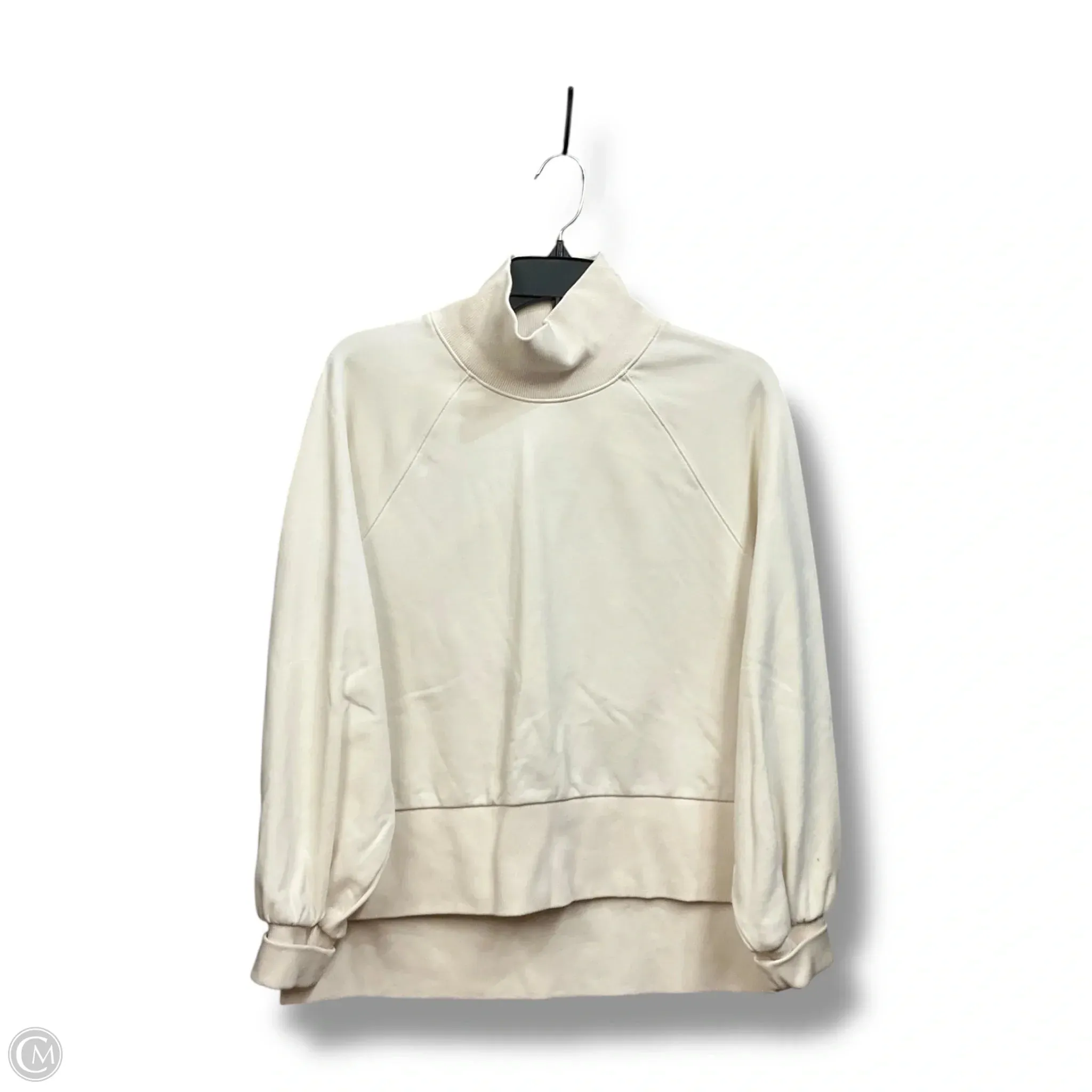Breathable fabric Relaxed Look Athletic Sweatshirt Collar By Calia In Cream, Size: S