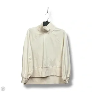 Breathable fabric Relaxed Look Athletic Sweatshirt Collar By Calia In Cream, Size: S
