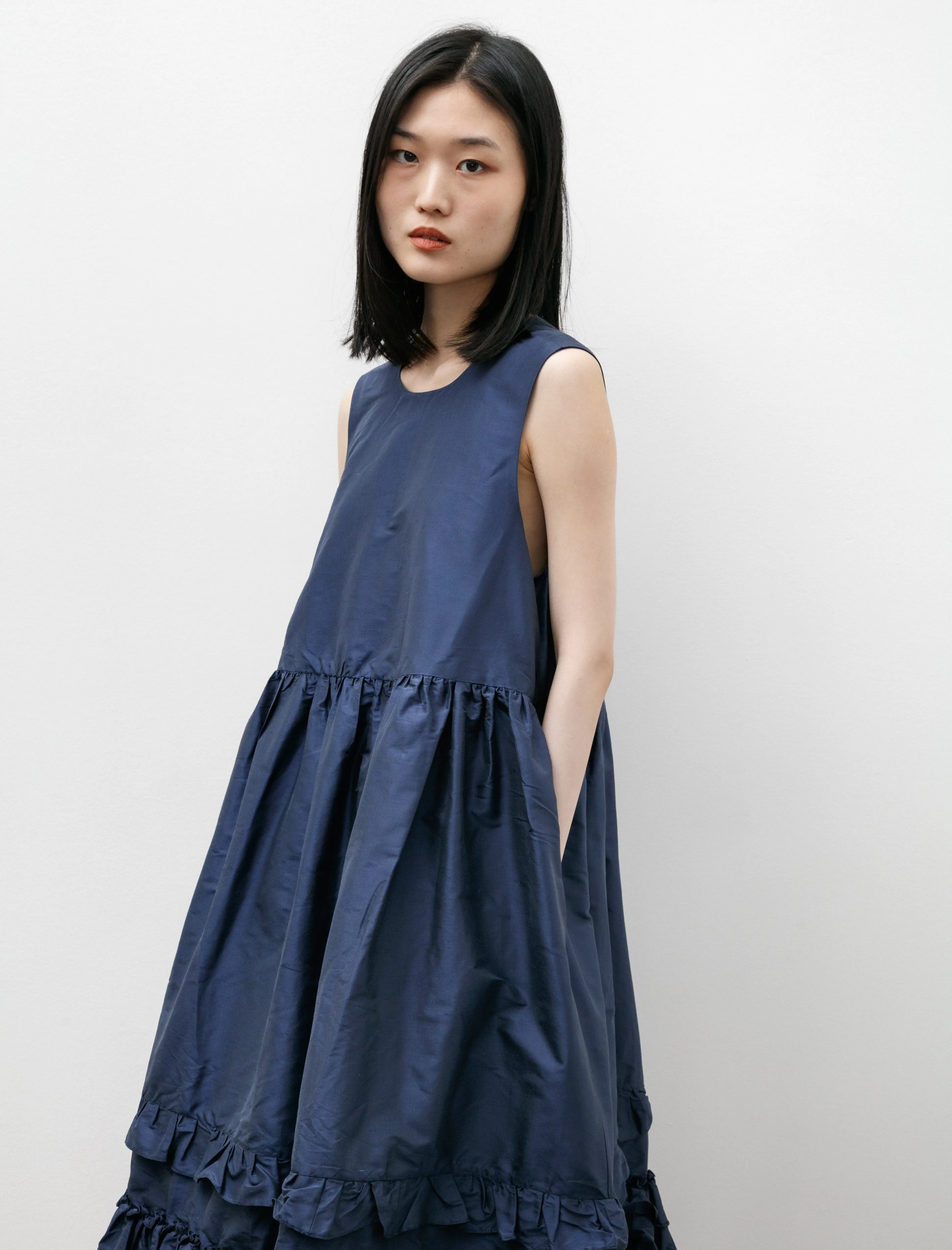 Silk Dupion Genevieve Dress Wilhelm Blue Cold Weather Trendy Top