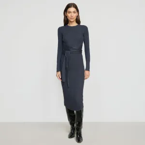 City Beat Carmen Tie-Front Ribbed Dress