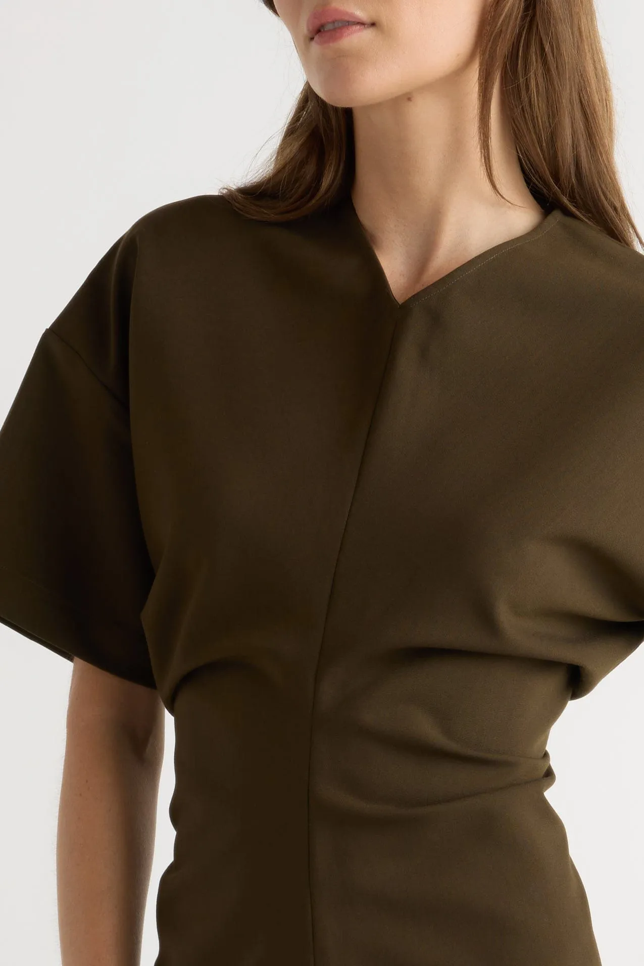 Urban Cool Fiore Ruched V-Neck Mini Dress