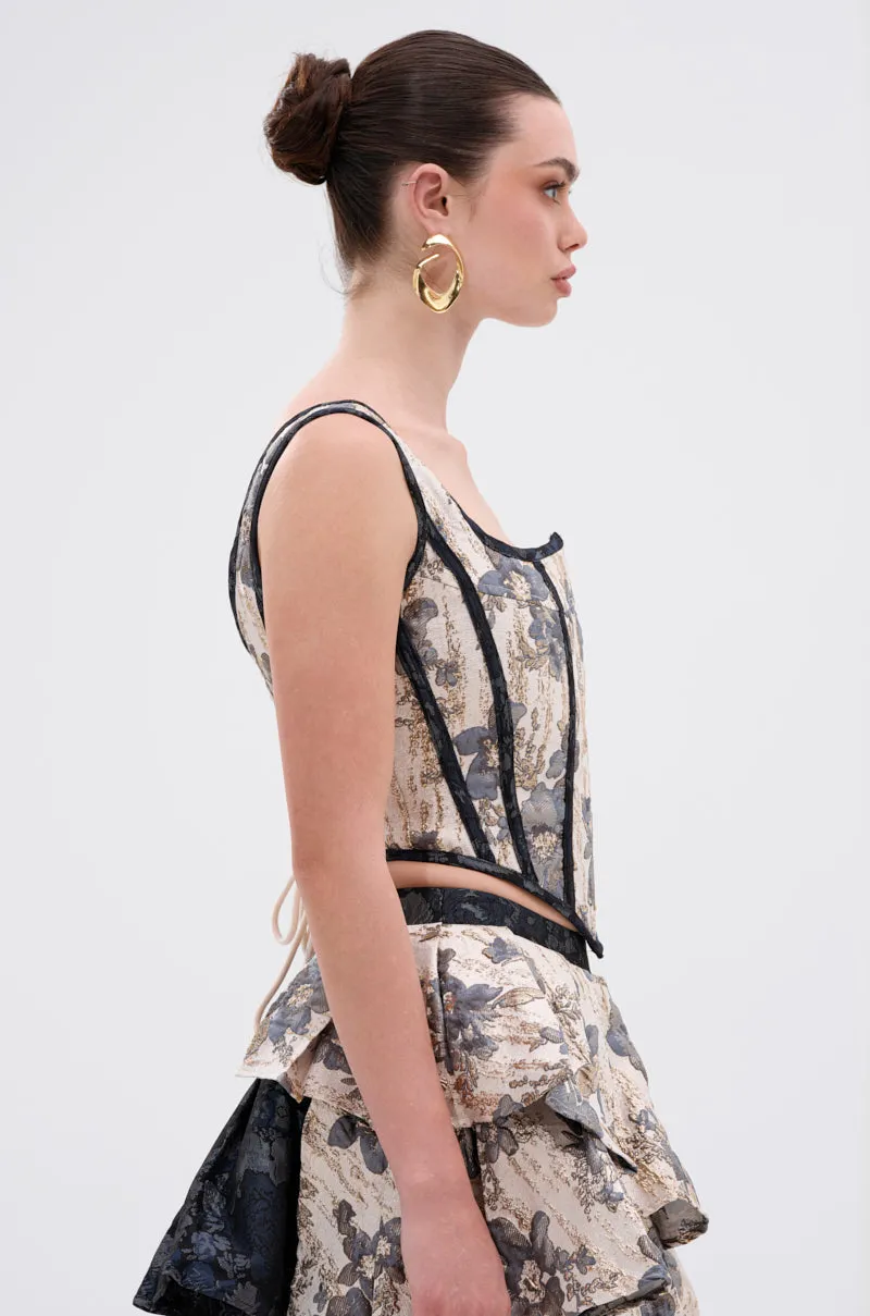 Y Back WON'T STOP MOVING BROCADE CORSET
