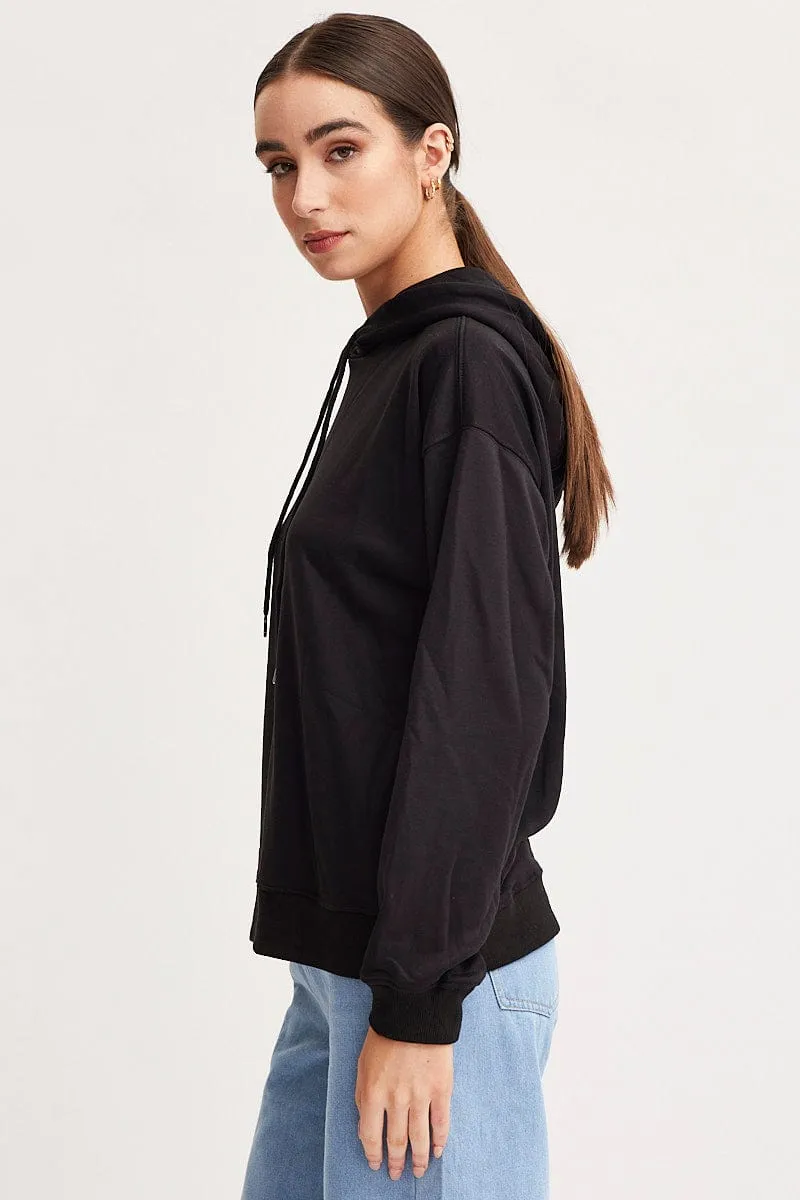 Black Hoodie Long Sleeve Weekend Active Cold Ready
