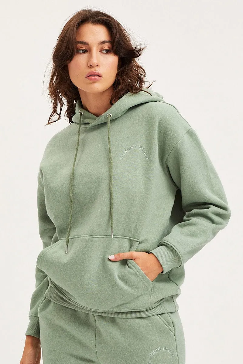 Green Unisex Sweatshirts Long Sleeve Oversized Hoodie Cozy Hoodie Wear