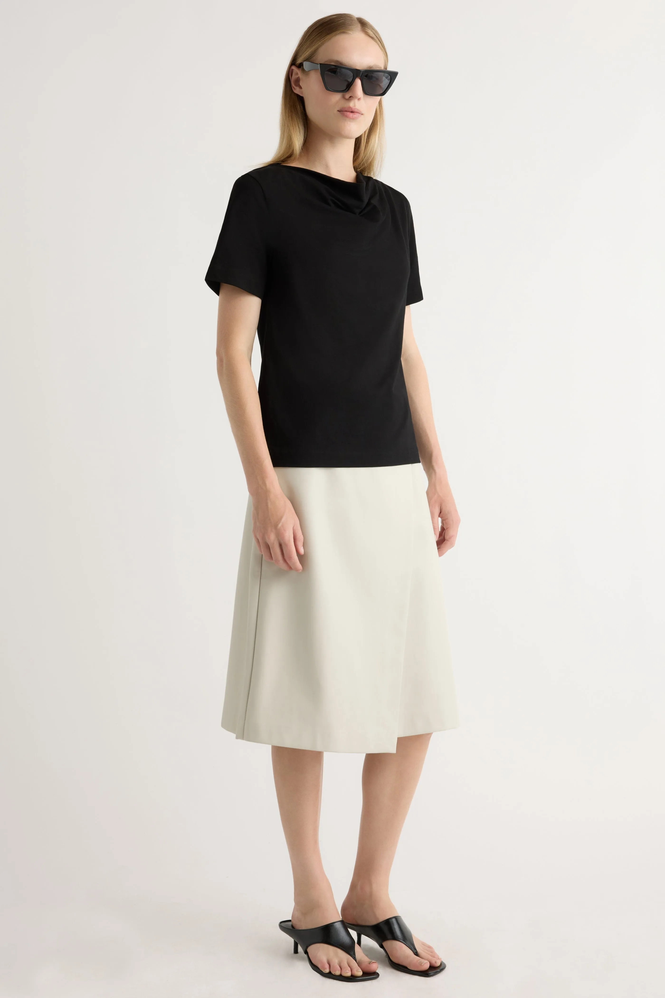 Alba Asymmetric Vegan Leather Skirt Trendy Style