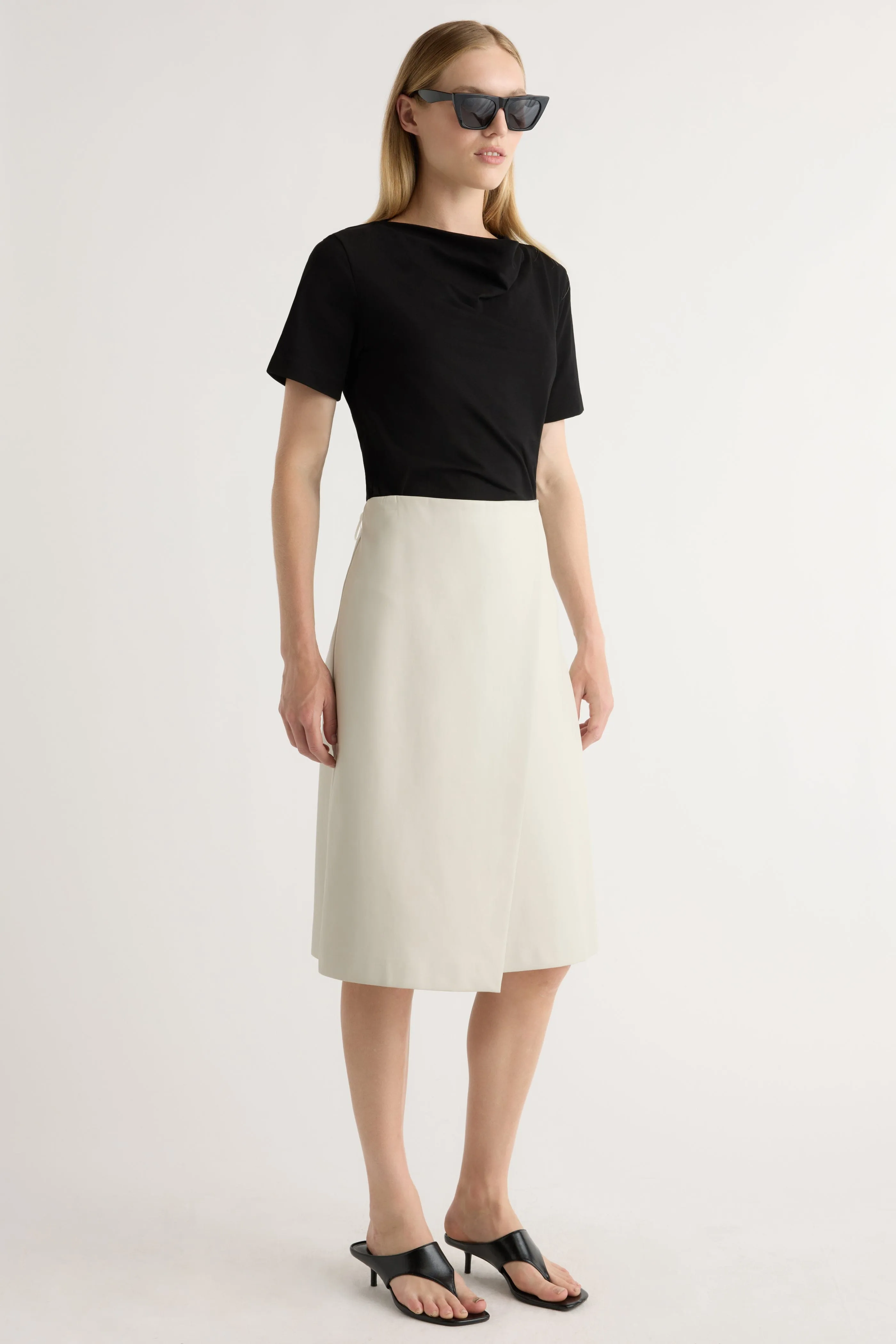Alba Asymmetric Vegan Leather Skirt Non Irritating Seams Sophisticated Mood
