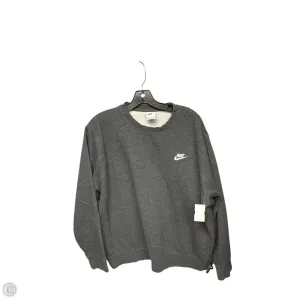 ShrinkageFree Fabric Athletic Sweatshirt Crewneck By Nike Apparel In Grey, Size: S