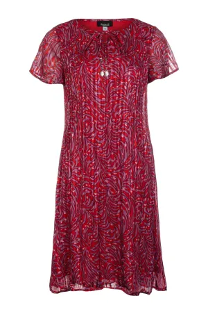 Sleek Style Dress | Red Lilac Feather | 8573C1