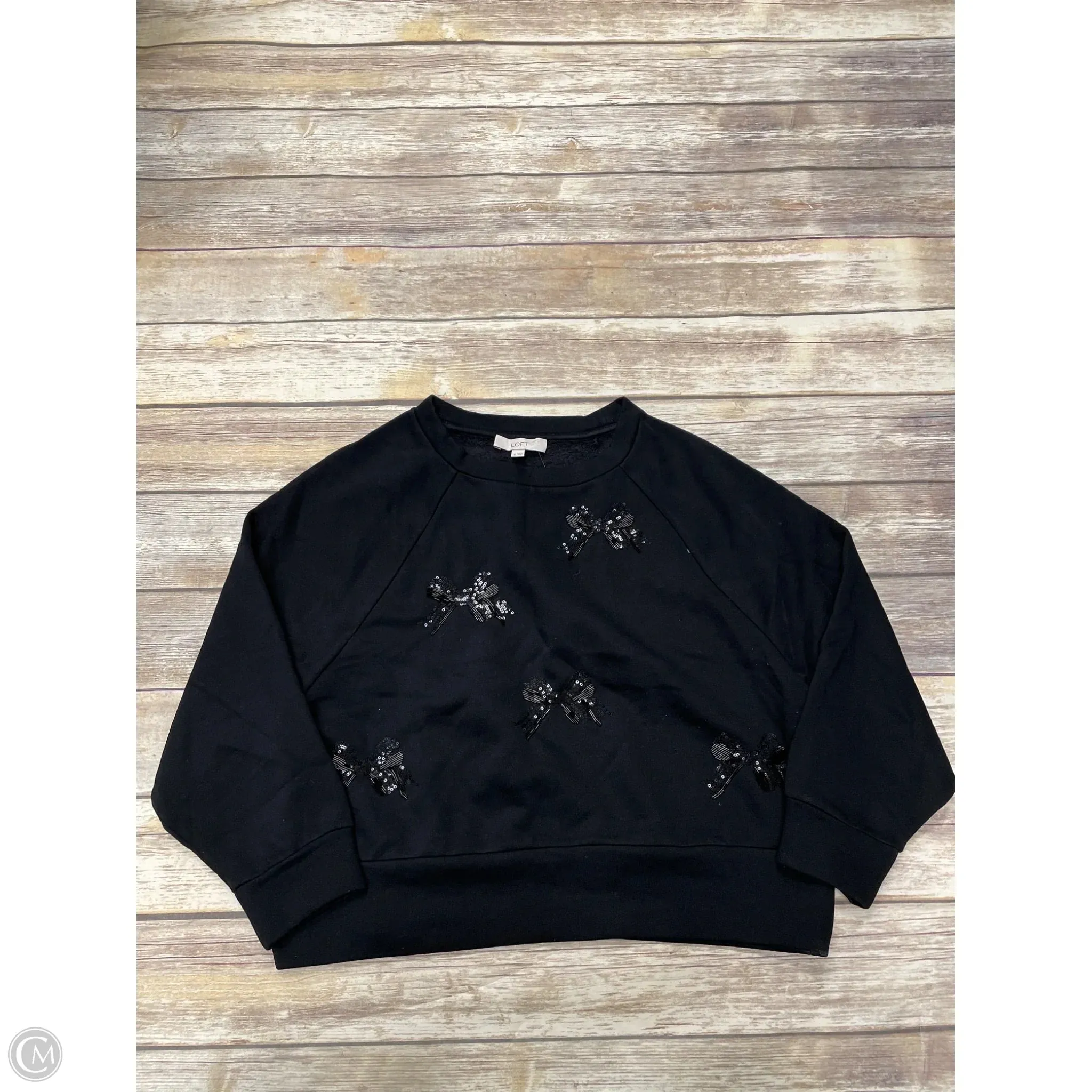 Sweatshirt Crewneck By Loft In Black, Size: M EcoDye Process