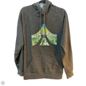 Lightweight Jacket WrinkleFreeTexture Sweatshirt Hoodie By Clothes Mentor In Grey, Size: Xl