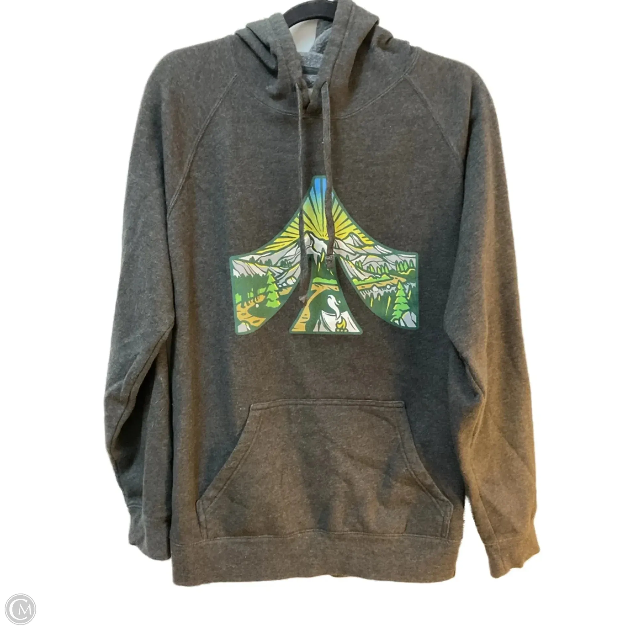Lightweight Jacket WrinkleFreeTexture Sweatshirt Hoodie By Clothes Mentor In Grey, Size: Xl