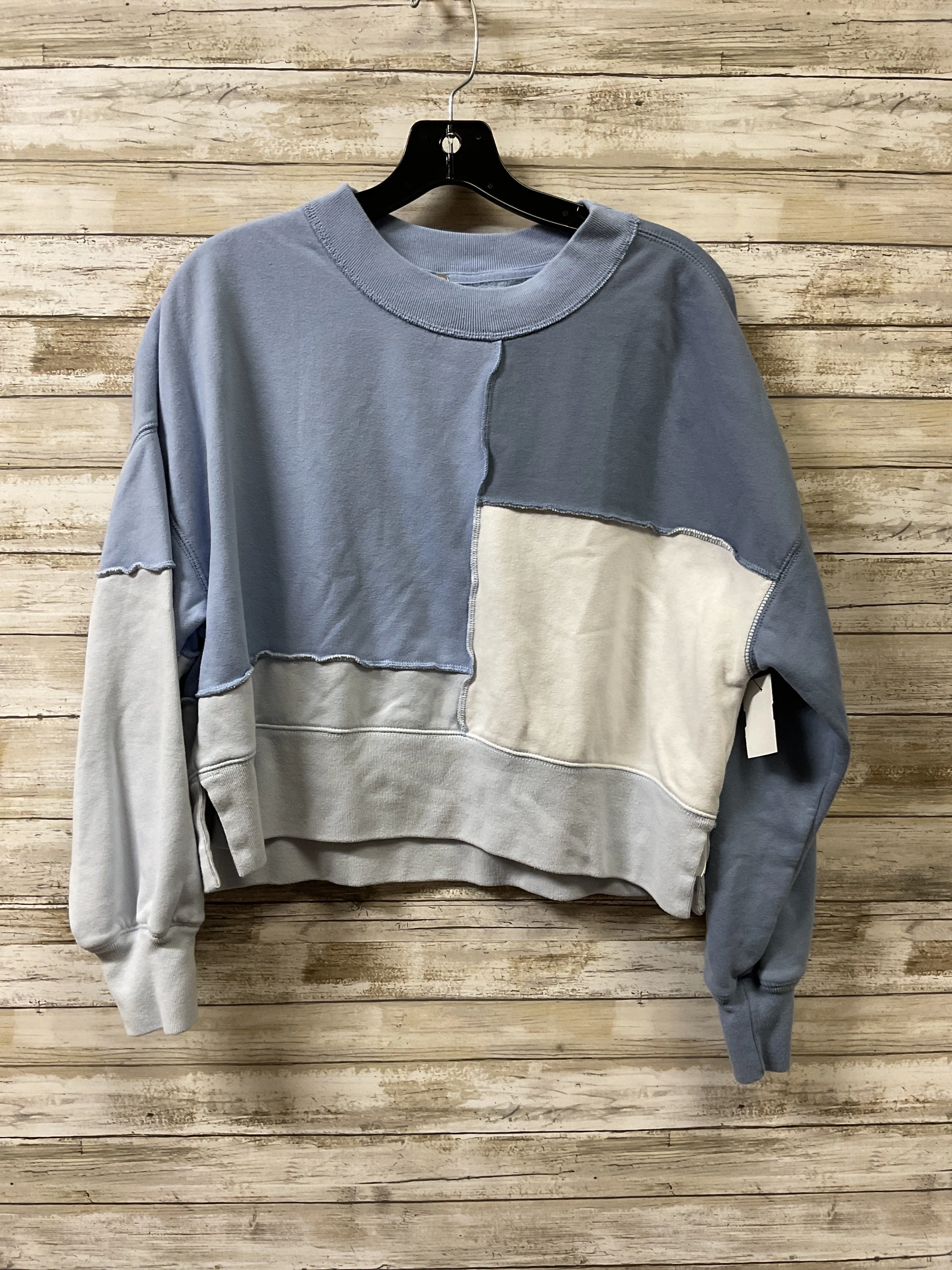 Sweatshirt Crewneck By Abercrombie And Fitch In Blue & White, Size:M Shape Hug