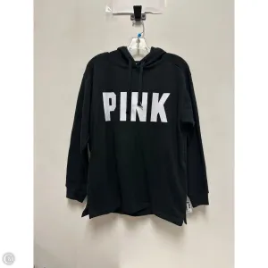 LightweightKnit Sporty Style Sweatshirt Hoodie By Pink In Black, Size: S