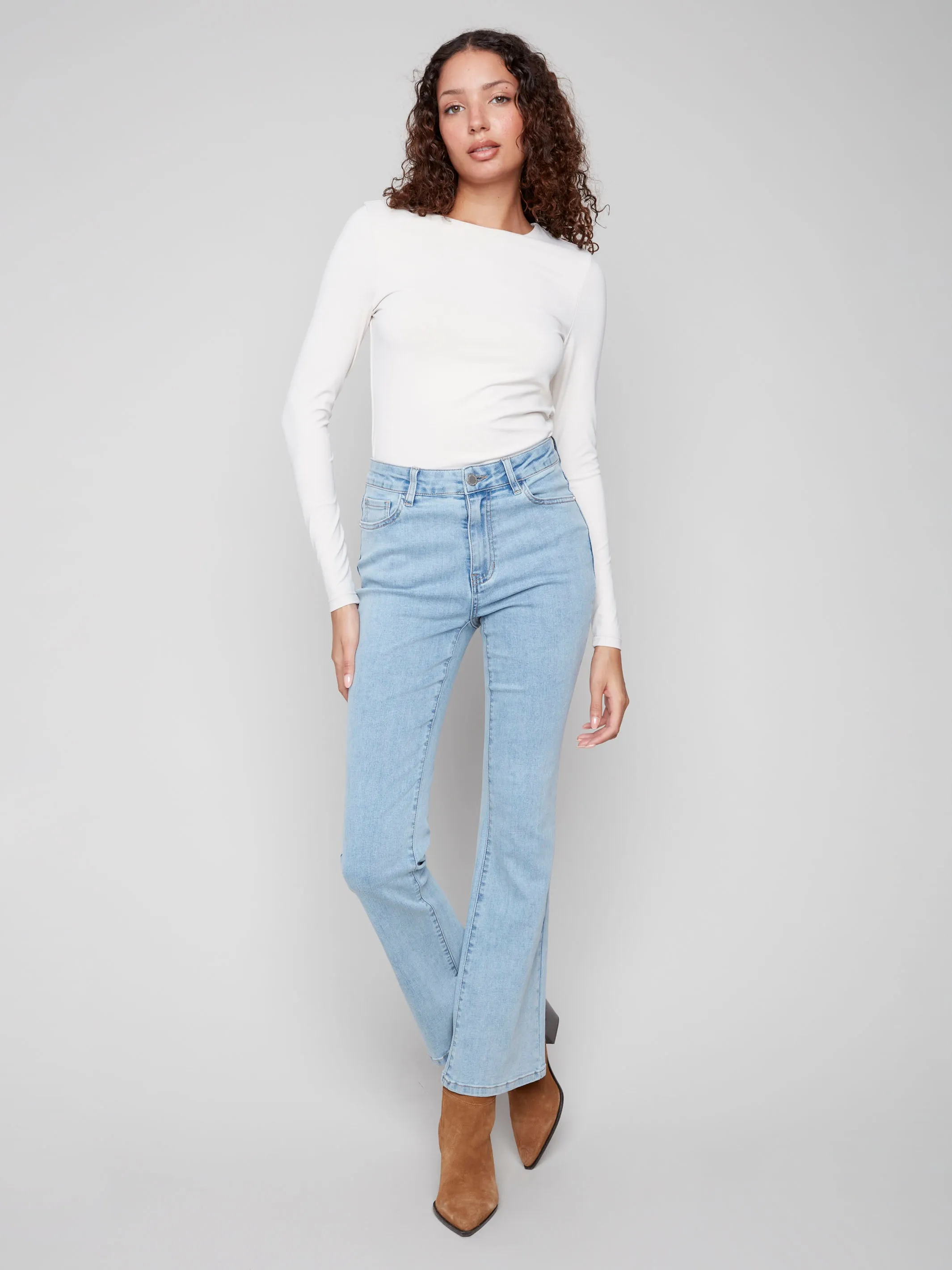 Celine Flare Leg Jeans - Light Blue Fashion Routine