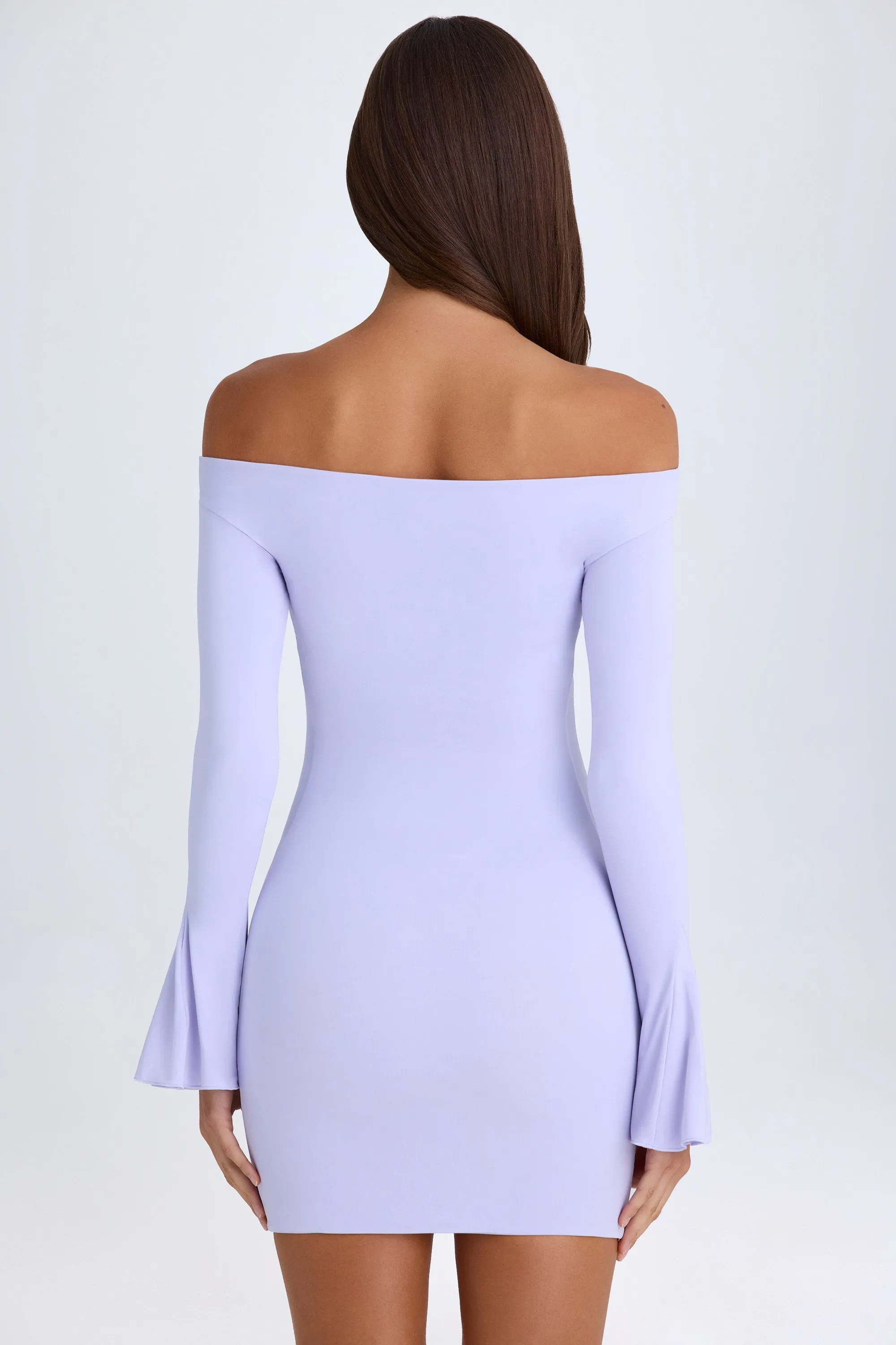 Off-Shoulder Cut-Out Mini Dress in Soft Lilac Thermal Insulation Layer Street Ready