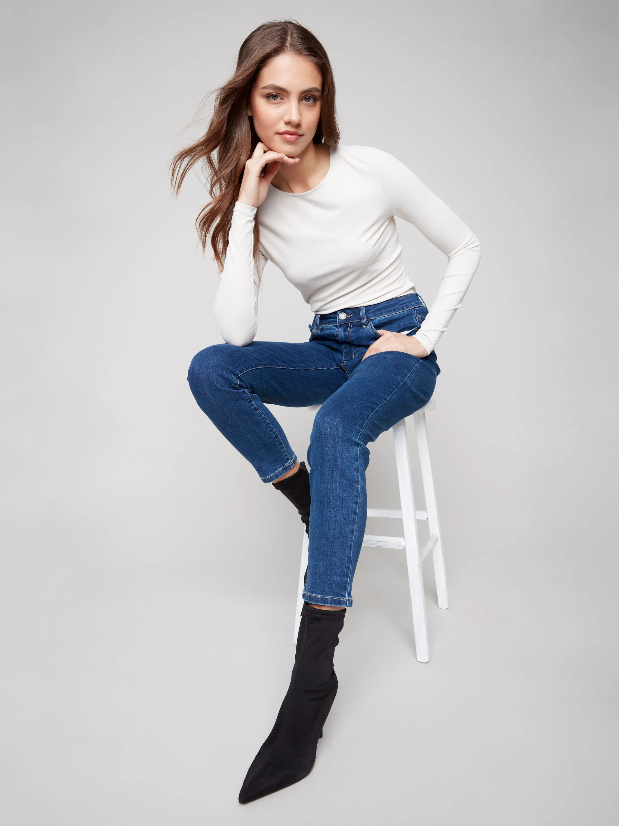 All Season Fit Resilient material Claudia Slim Leg Jeans - Indigo