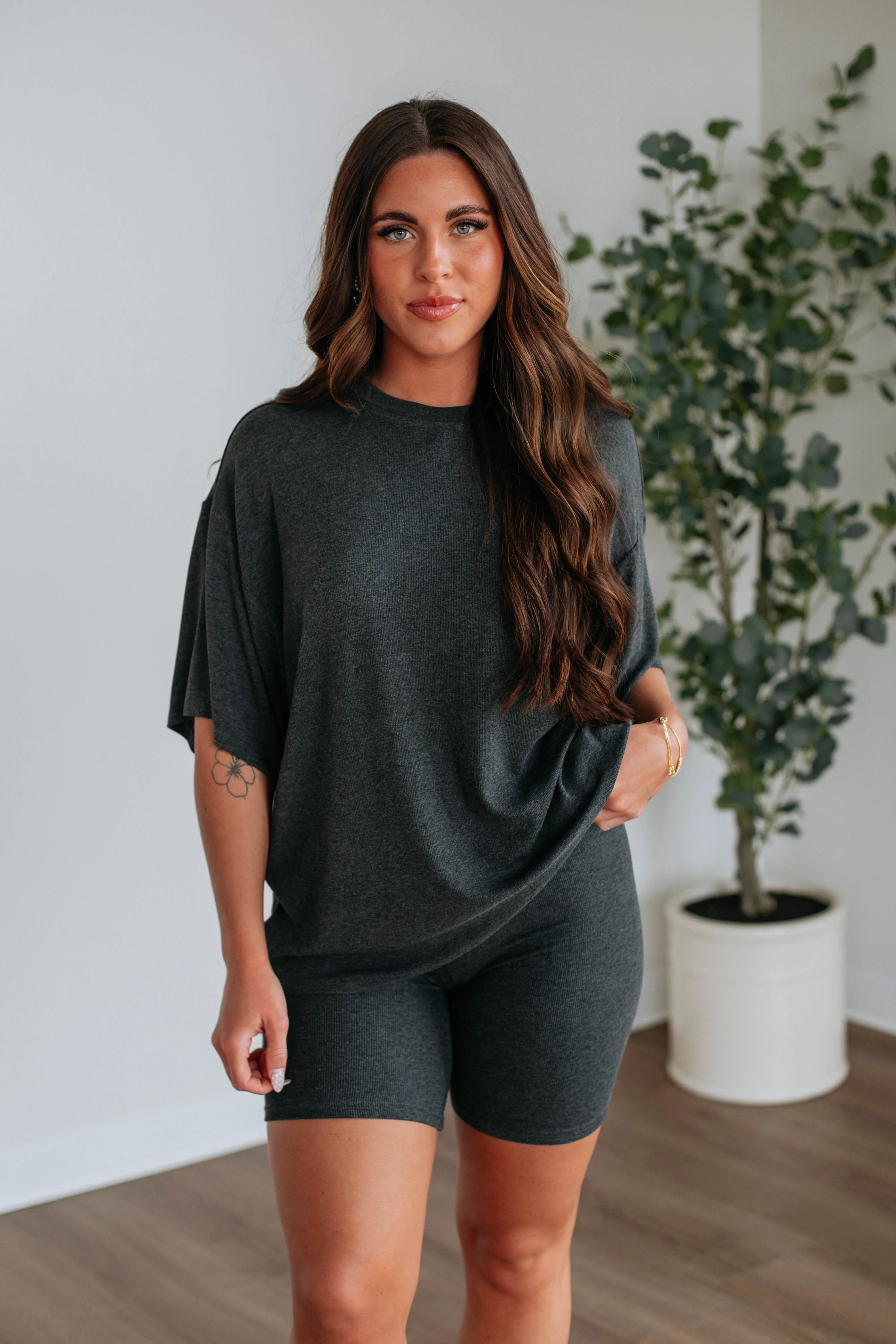 Kaylor Biker Shorts - Charcoal watch Semi Formal