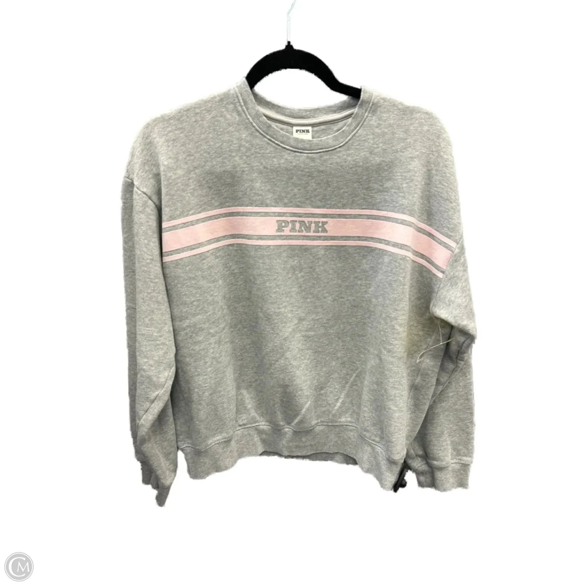 Hygienic Finish Relaxed T-shirt Sweatshirt Crewneck By Pink In Grey, Size: M