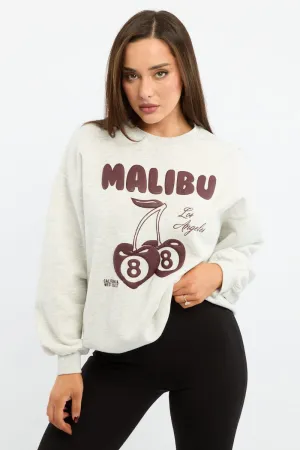 Grey Graphic Sweater Long Sleeve Beach Wear product stock