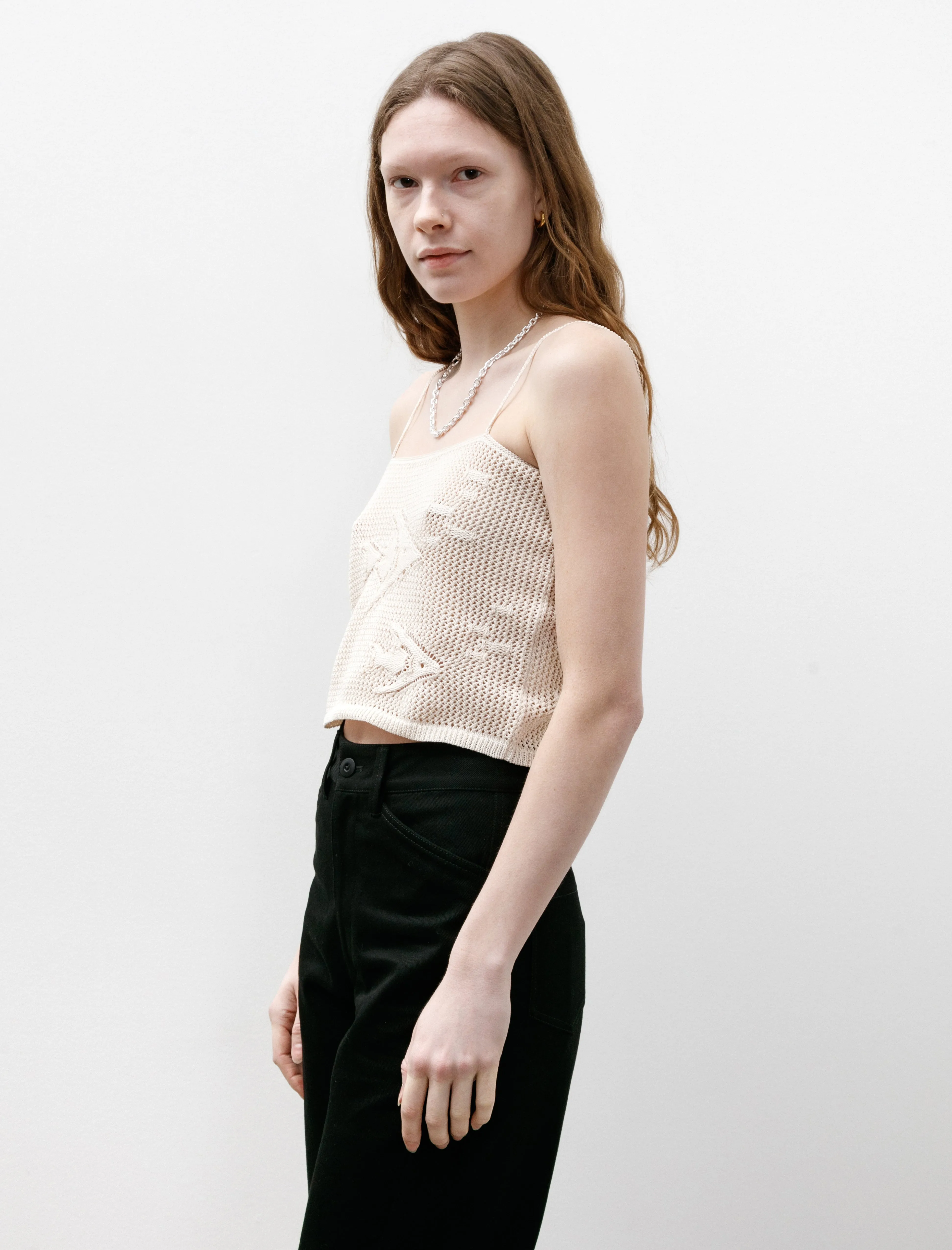 Angel Fish Tank Cream Casual Trousers TemperatureRegulating
