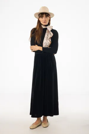 Functional Design Black Combo Velour Mock Neck Dress