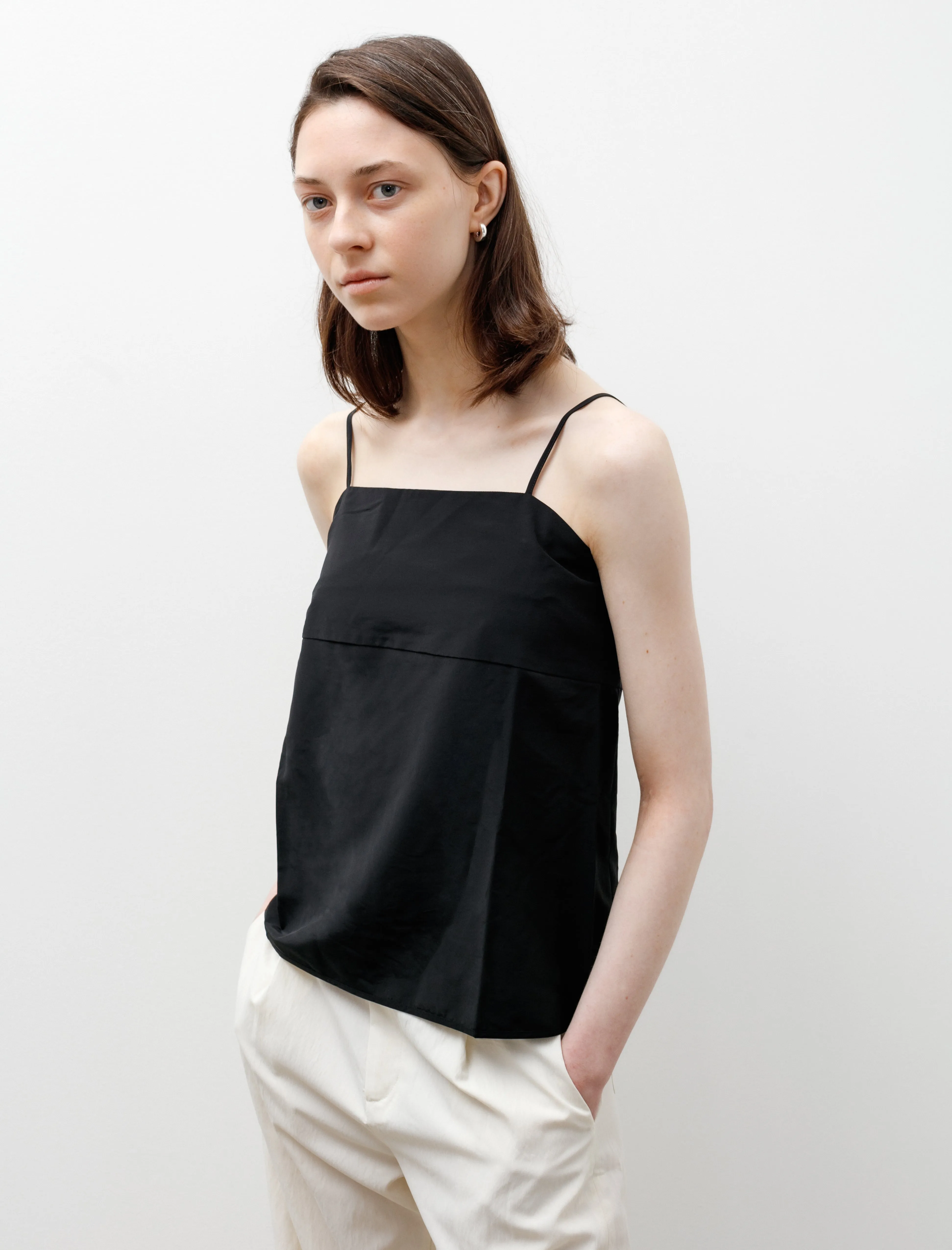 Fashionable Vest Strap Top Black