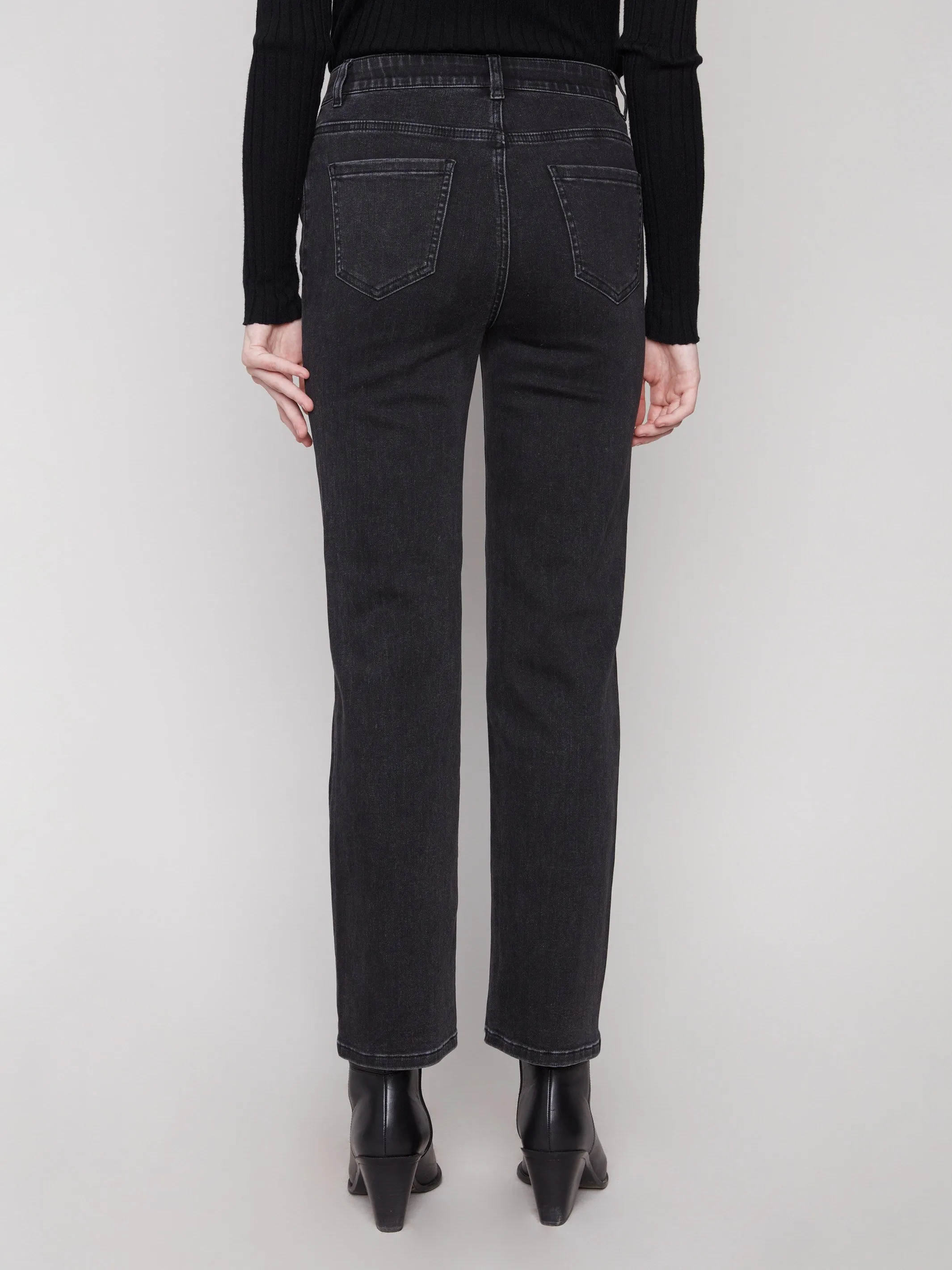 Straight Leg Jeans - Charcoal Effortless Look Casual Days