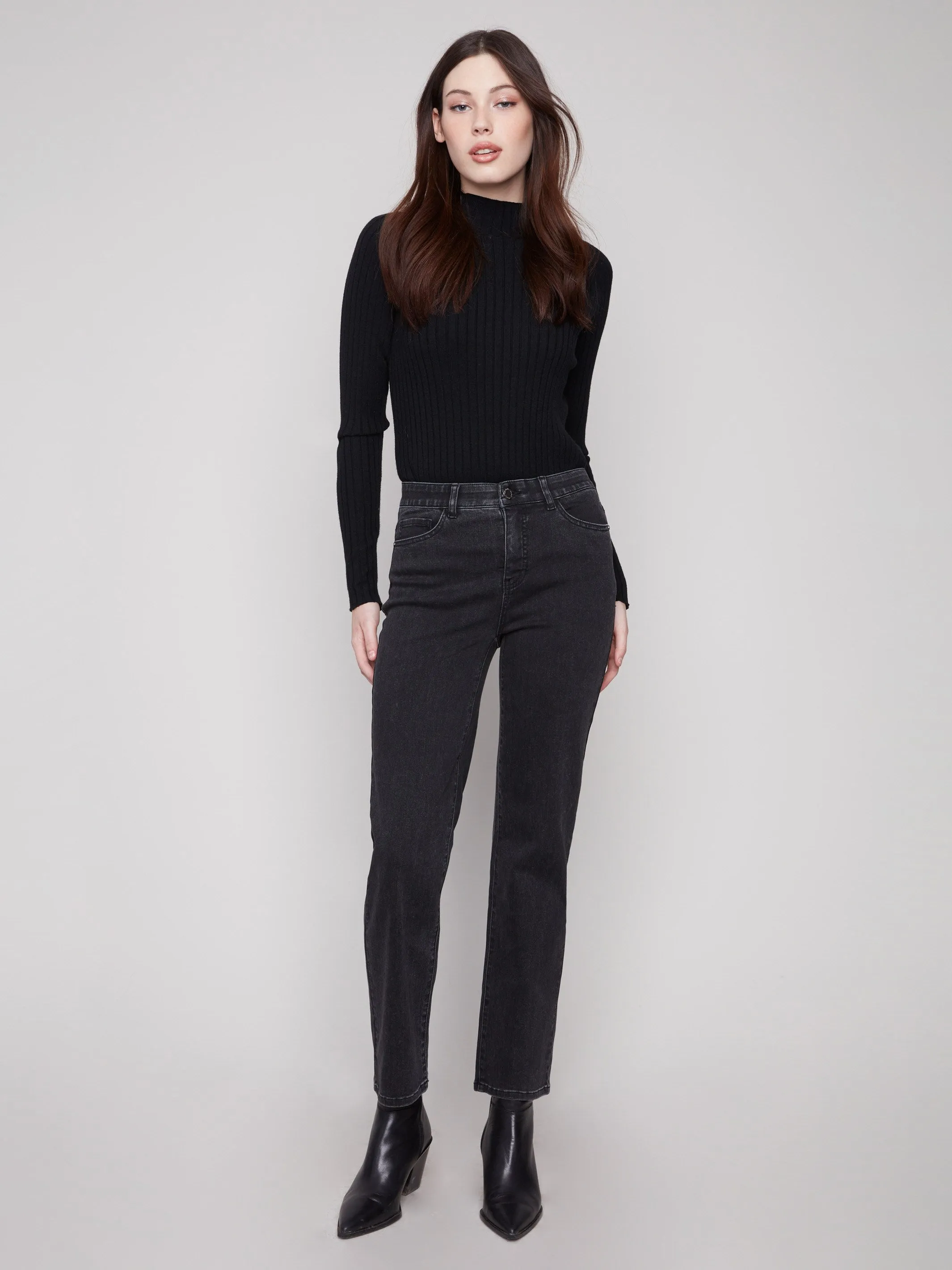 Straight Leg Jeans - Charcoal Outdoor Casual Easy Routine