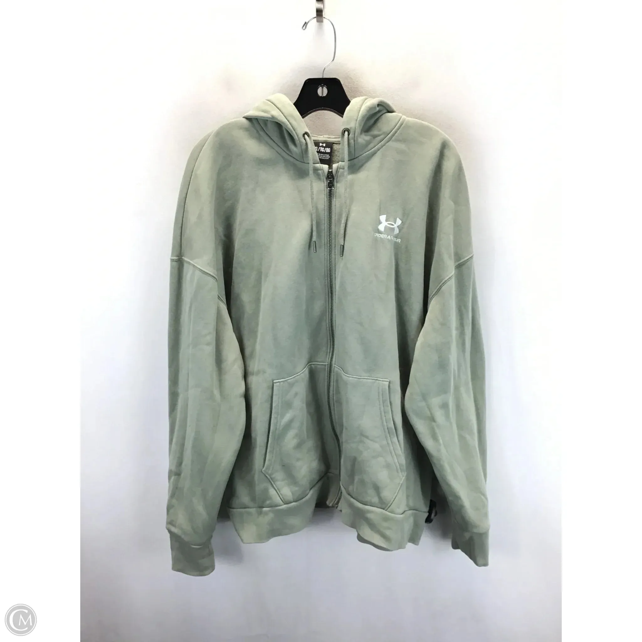 Athletic Sweatshirt Hoodie By Under Armour In Green, Size: Xl Relaxed Blouse