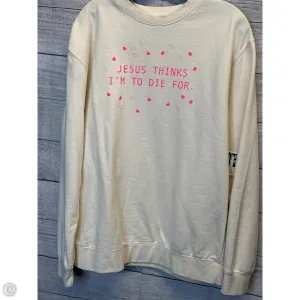 Clear Mind Athletic Sweatshirt Crewneck By Cmf In Cream & Pink, Size: L