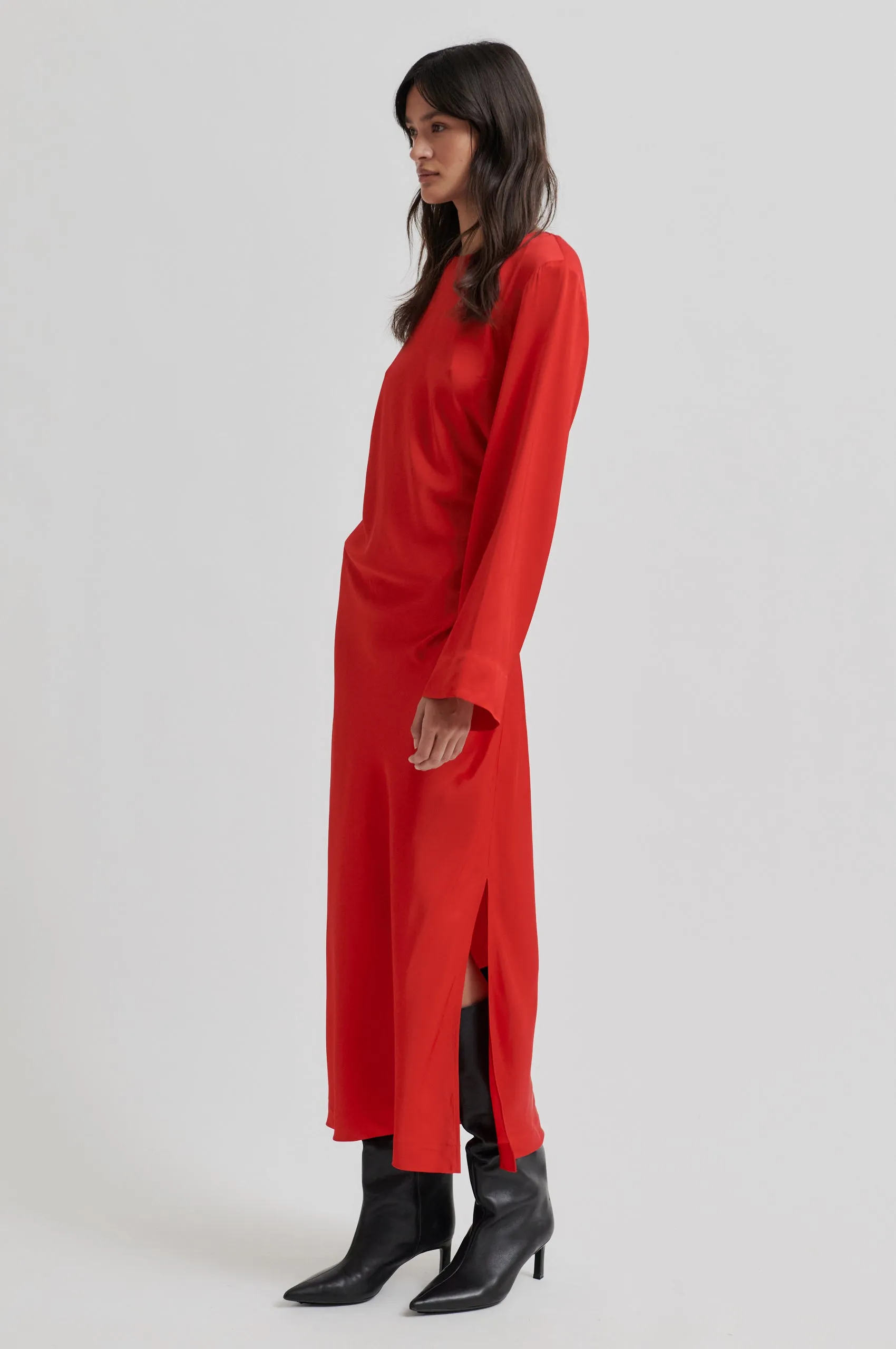 BiasCut Trims Sheer Fit Ermine Dress