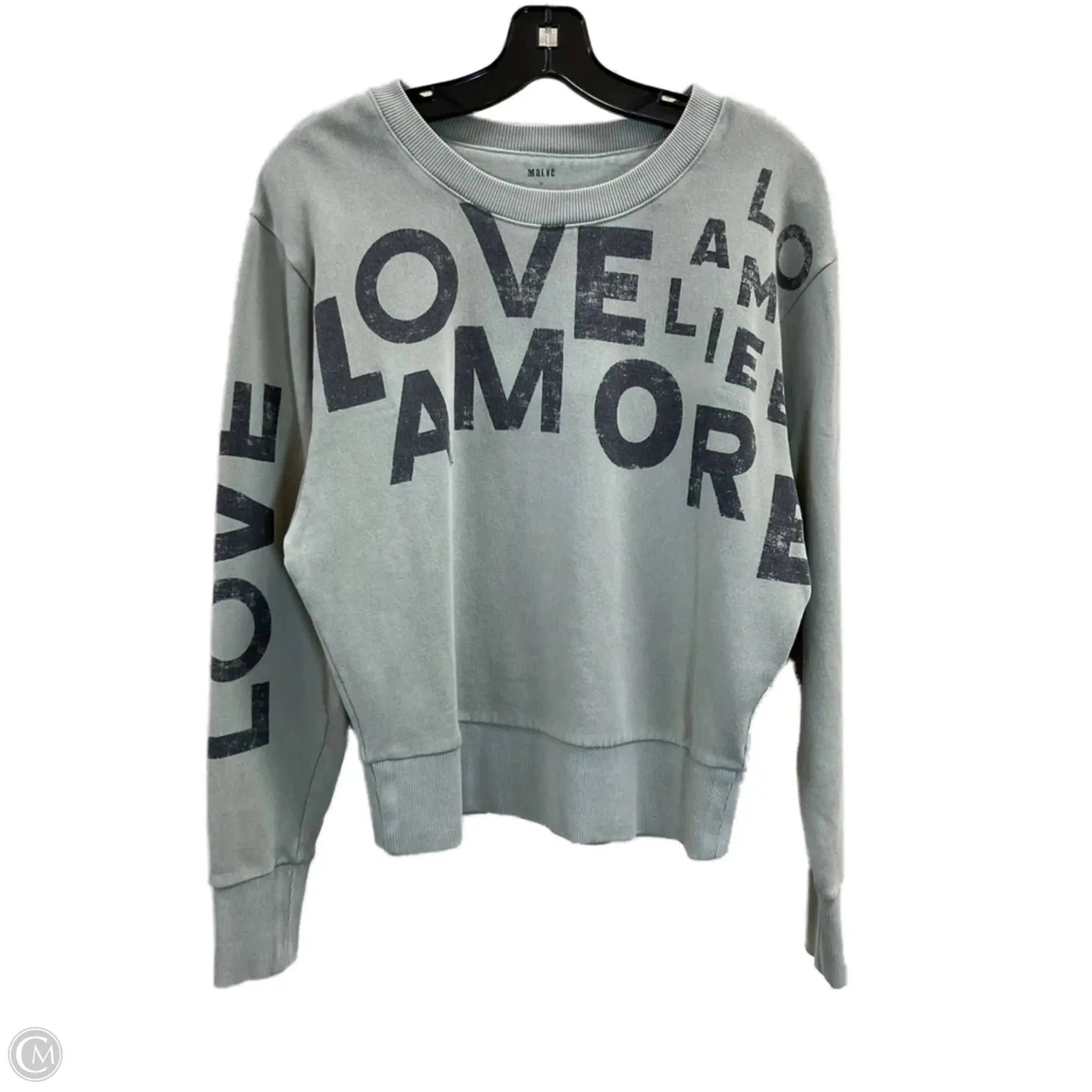 Sweatshirt Crewneck By Maeve In Green, Size: S SmoothFinish EcoFriendly Dye