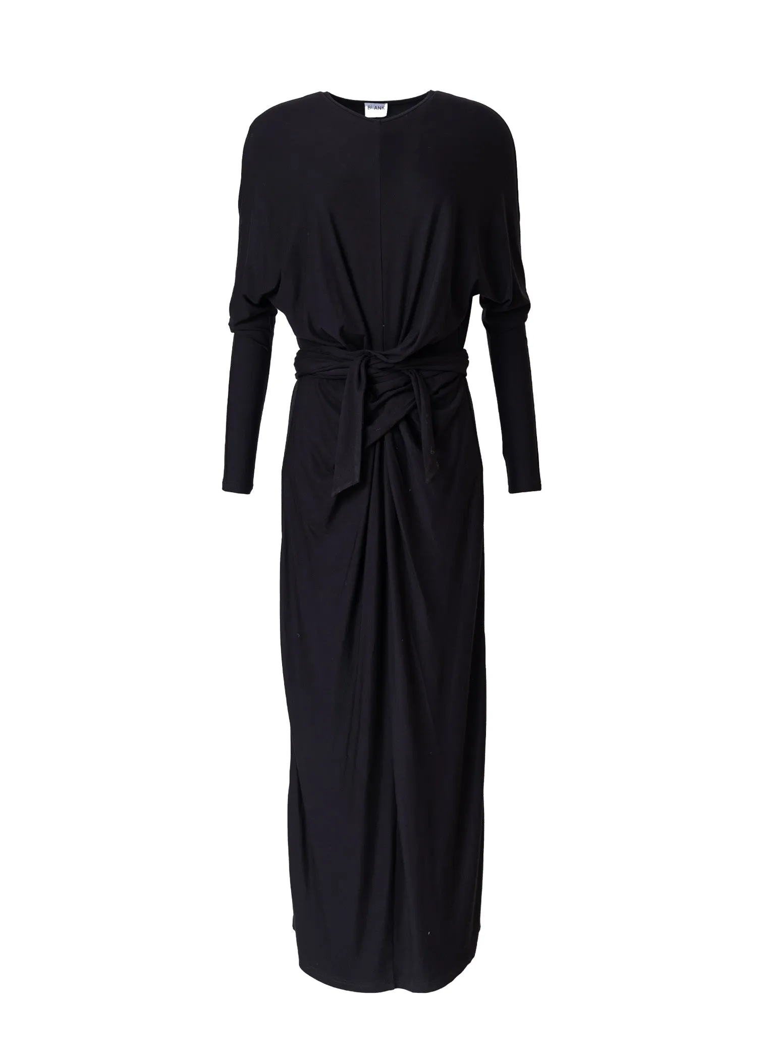 Black Tie Wrap Maxi Chic Edge