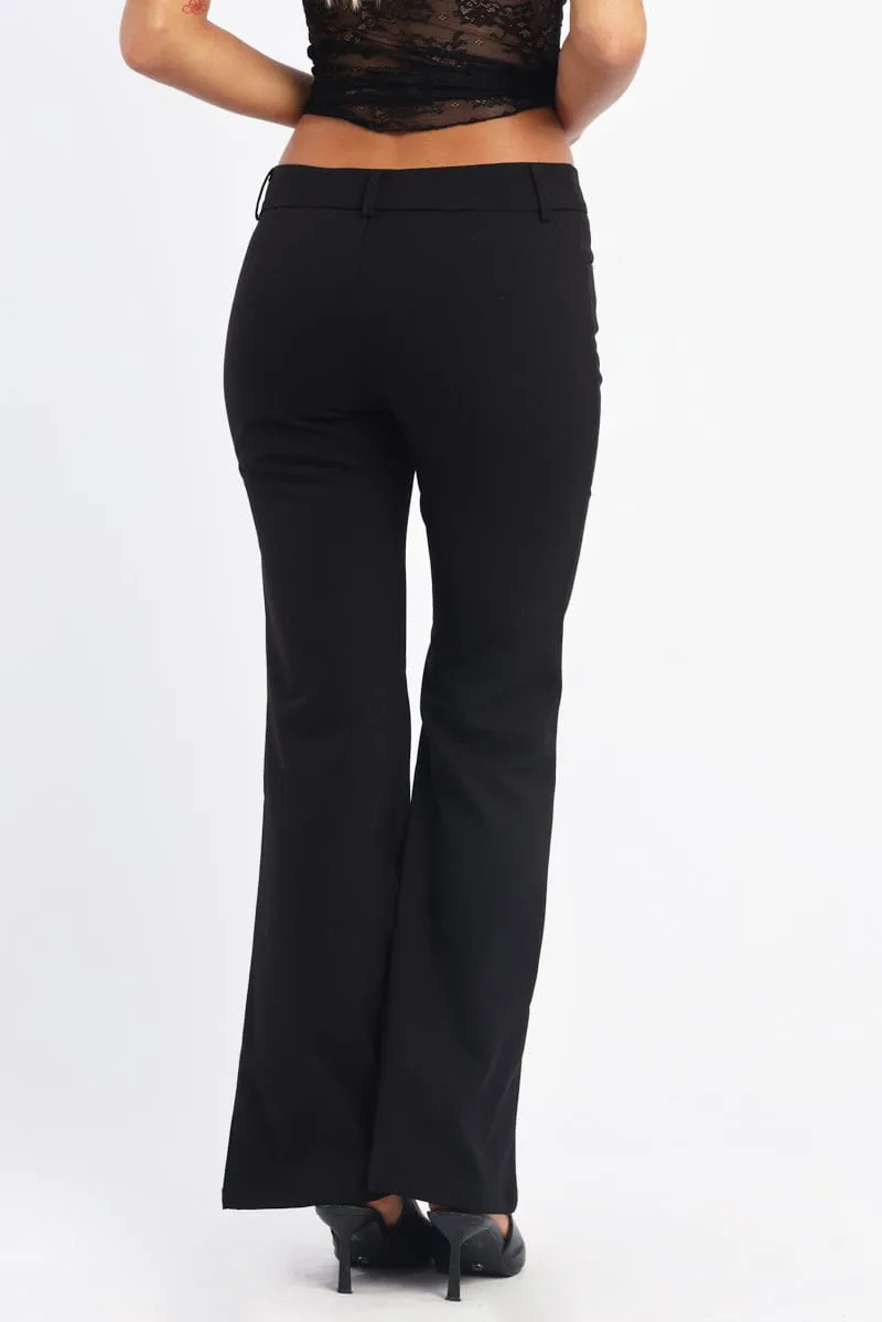 Black Flare Leg Pants Travel Ready